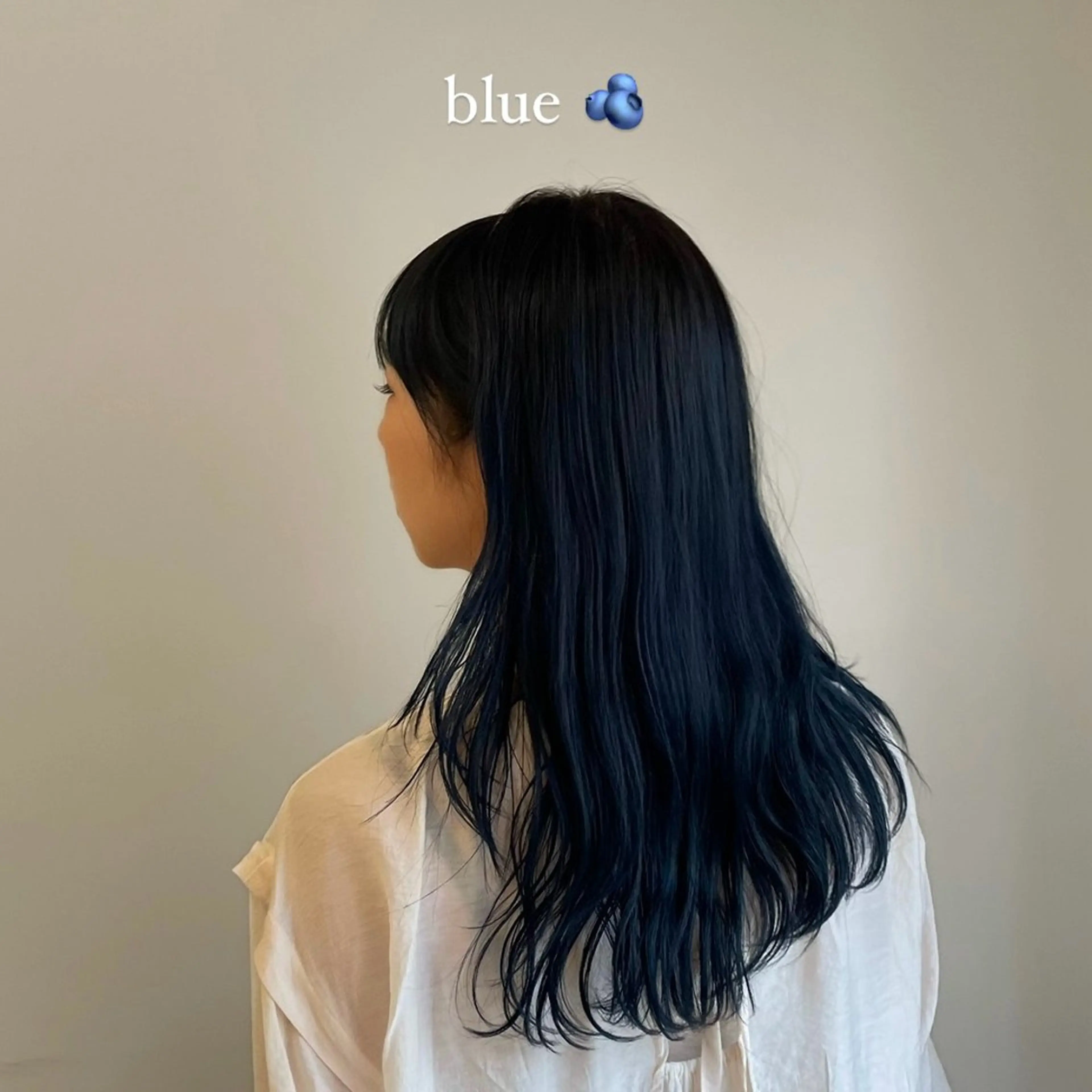 カラー ブルーカラー ネイビーカラー 蓑輪璃央 ミディアムレイヤーのヘアスタイル