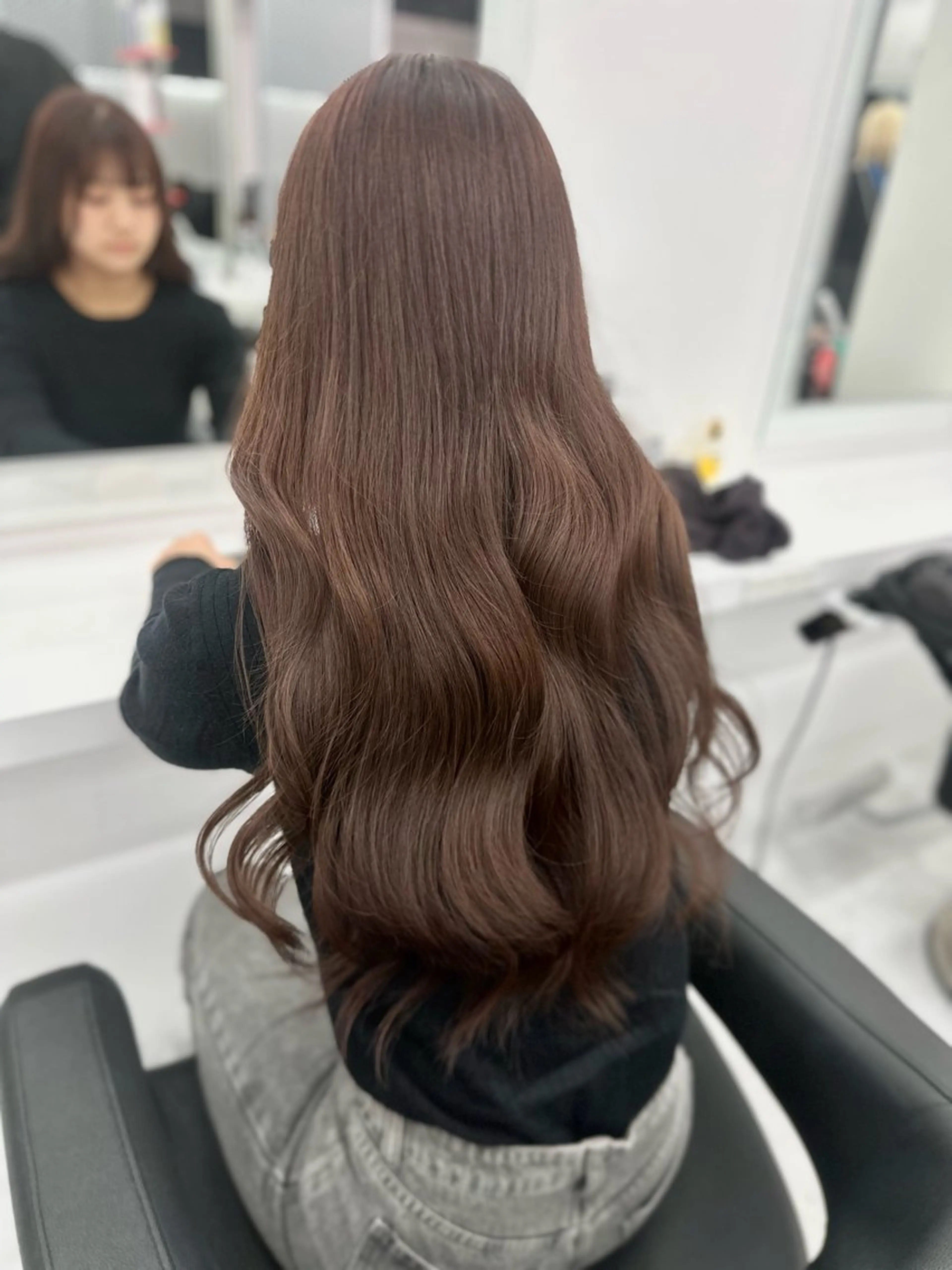 ロング カラー パーマ ヘアアレンジ メンズ キッズ ♥️韓国ヘア レイヤー♥️ゆりのヘアスタイル