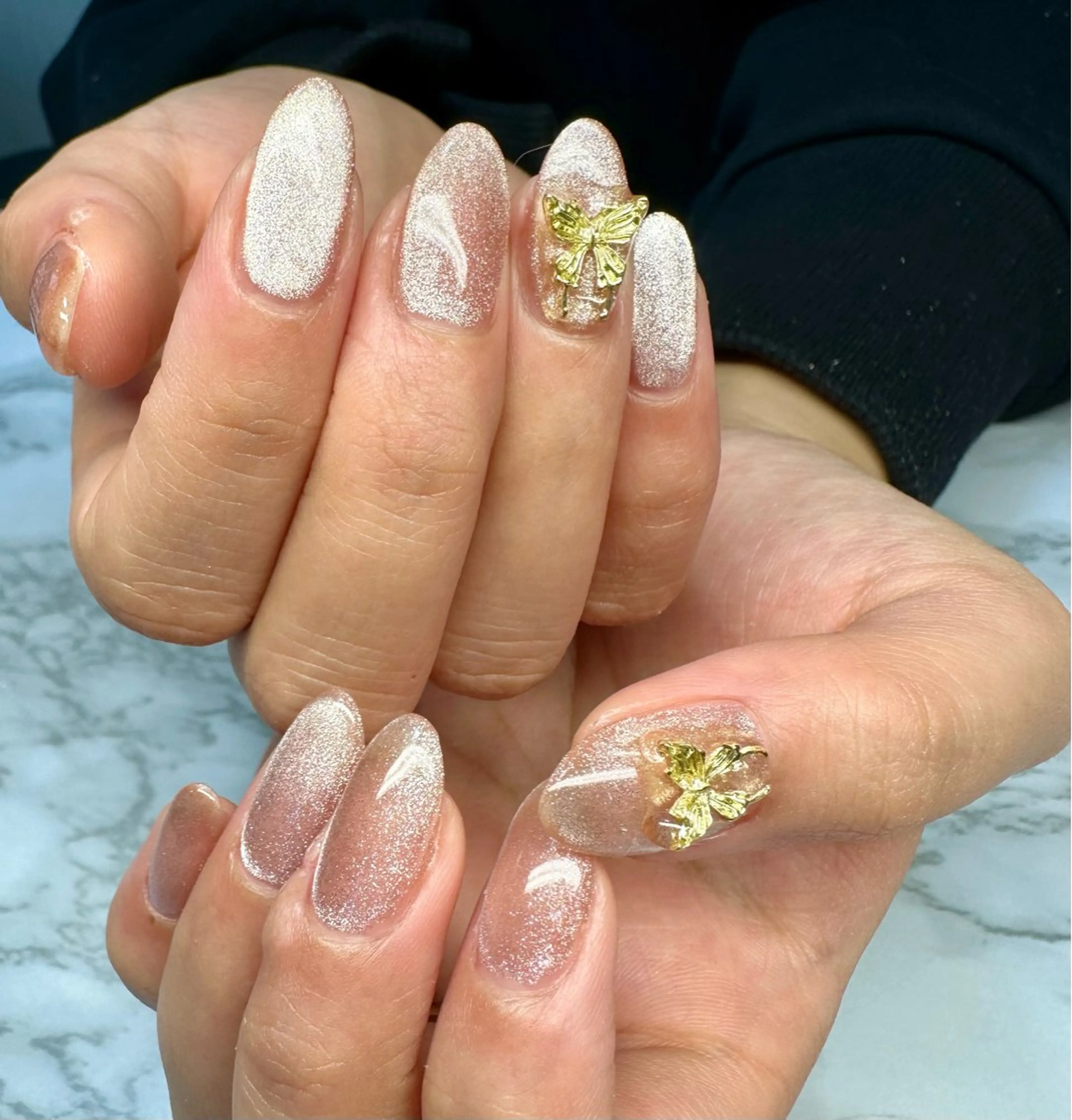 ネイル アートネイル マグネットネイル ミラーネイル ワンカラーネイル 冬ネイル M.N_ nailのネイルデザイン