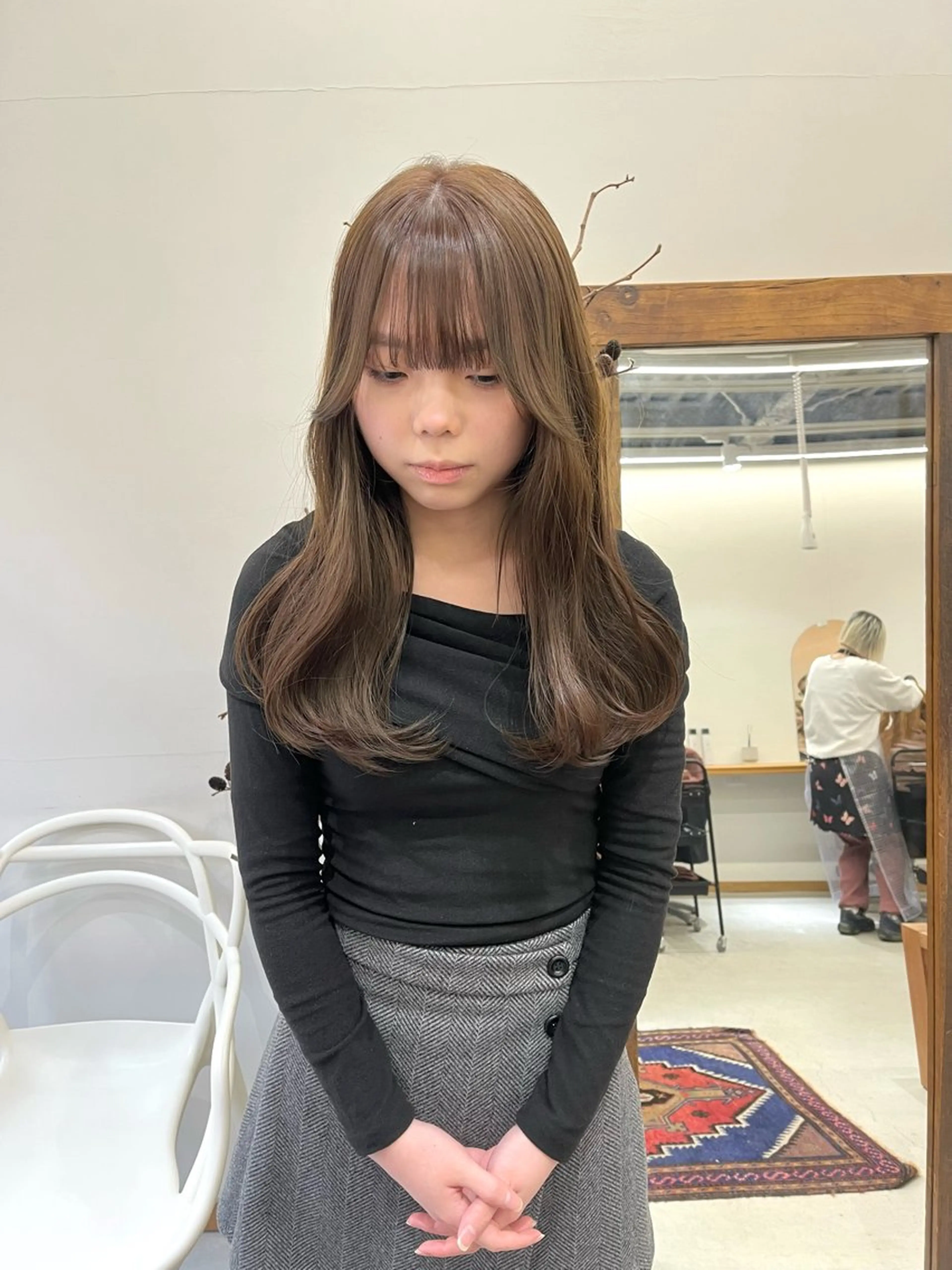ロング カラー ヘアアレンジ ブリーチ ダブルカラー ブリーチなしカラー カット ヘアカラー トリートメント ena/ブリーチなし 透明感・レイヤー🎀のヘアスタイル