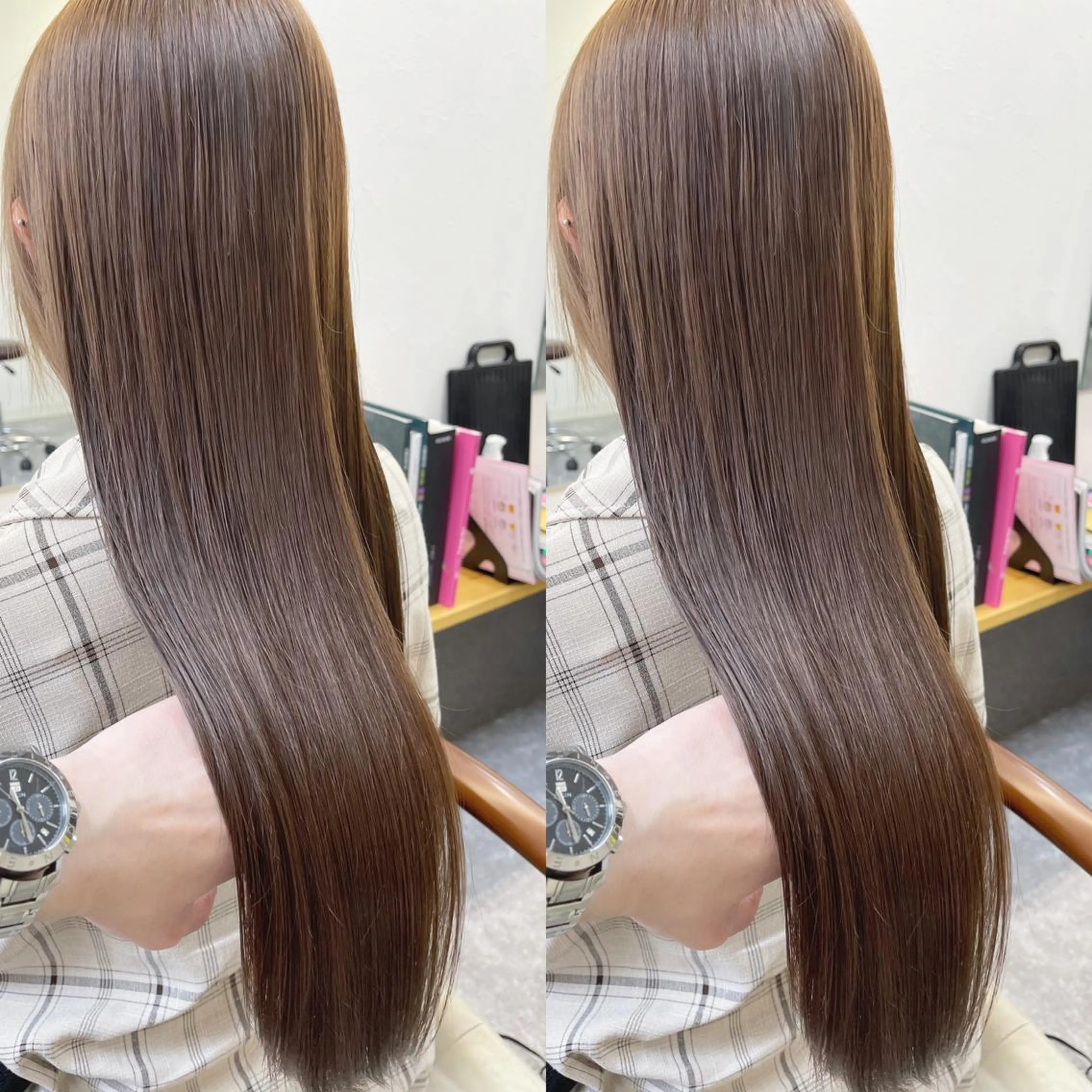 ロング 髪質改善 トリートメント カット ヘアカラー 縮毛矯正 トリートメント H (エイチ) 烏丸御池店のヘアスタイル