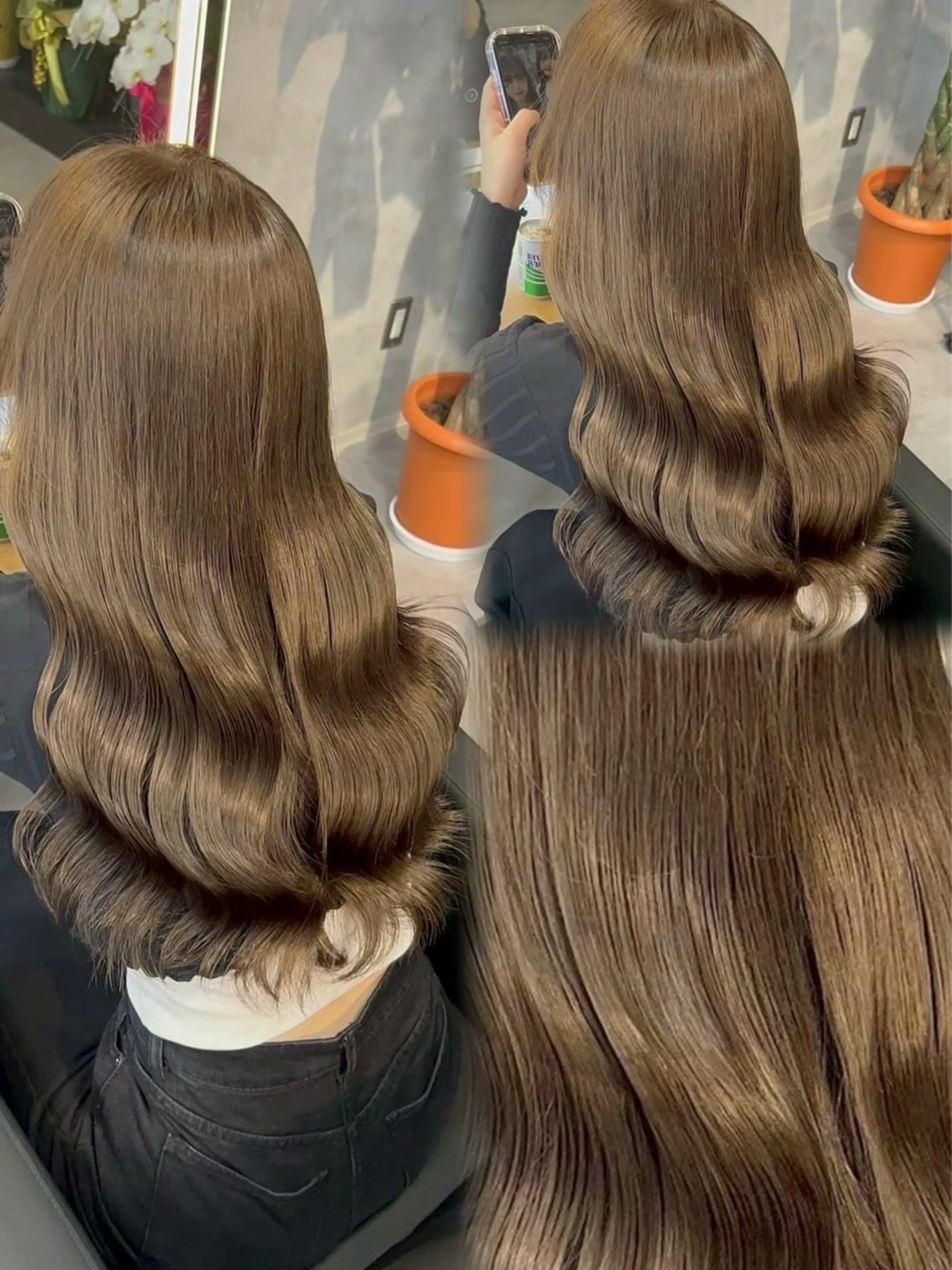 ロング カラー ヘアアレンジ ヘアカラー トリートメント ヘアセット ダメージレスカラー 🩵HIYO🩵のヘアスタイル