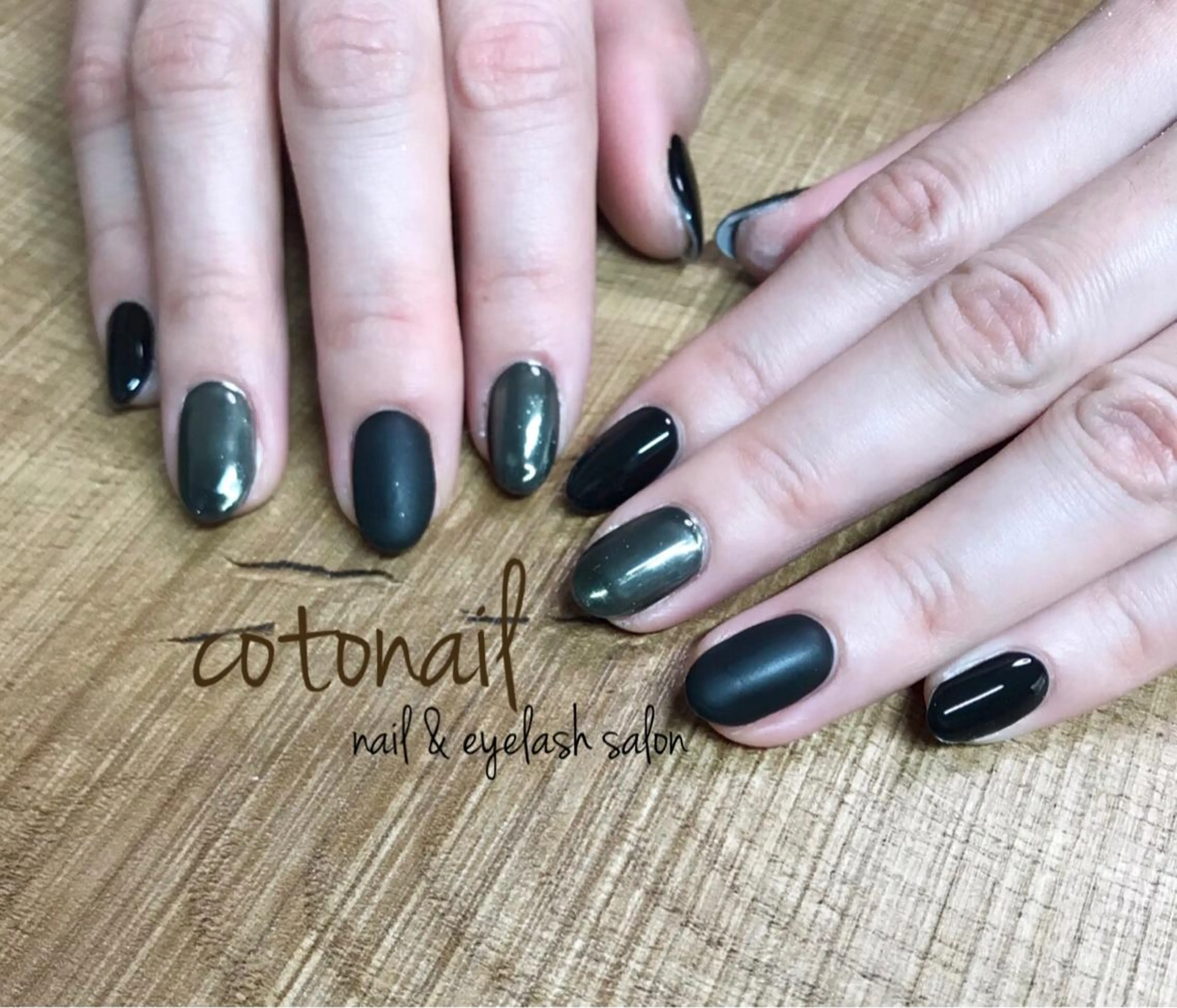 ミディアム ネイル アートネイル ハンドネイル ツメトマツゲ .のネイルデザイン