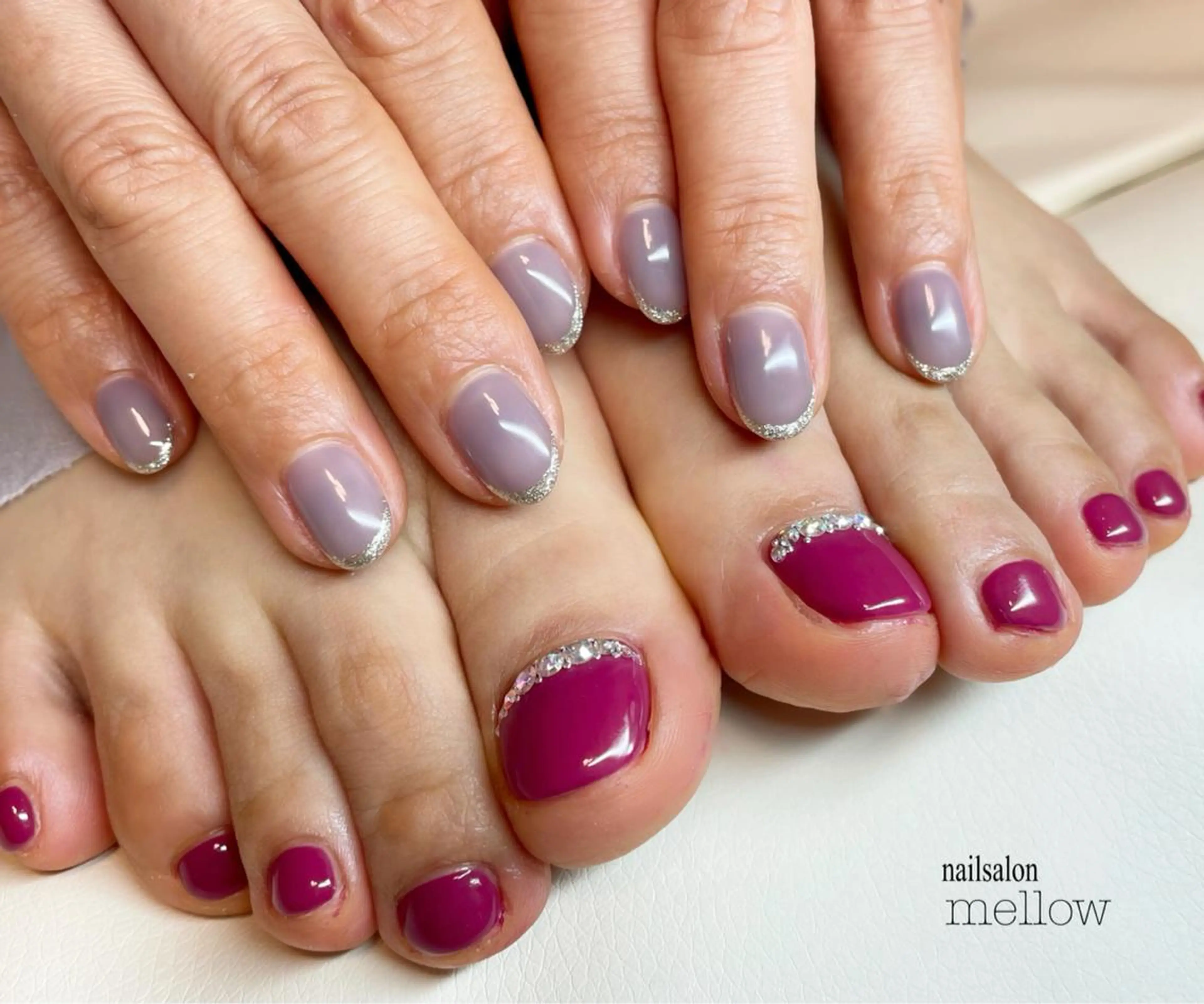 ネイル フレンチネイル ラメ(グリッター) 大山 浩美のネイルデザイン