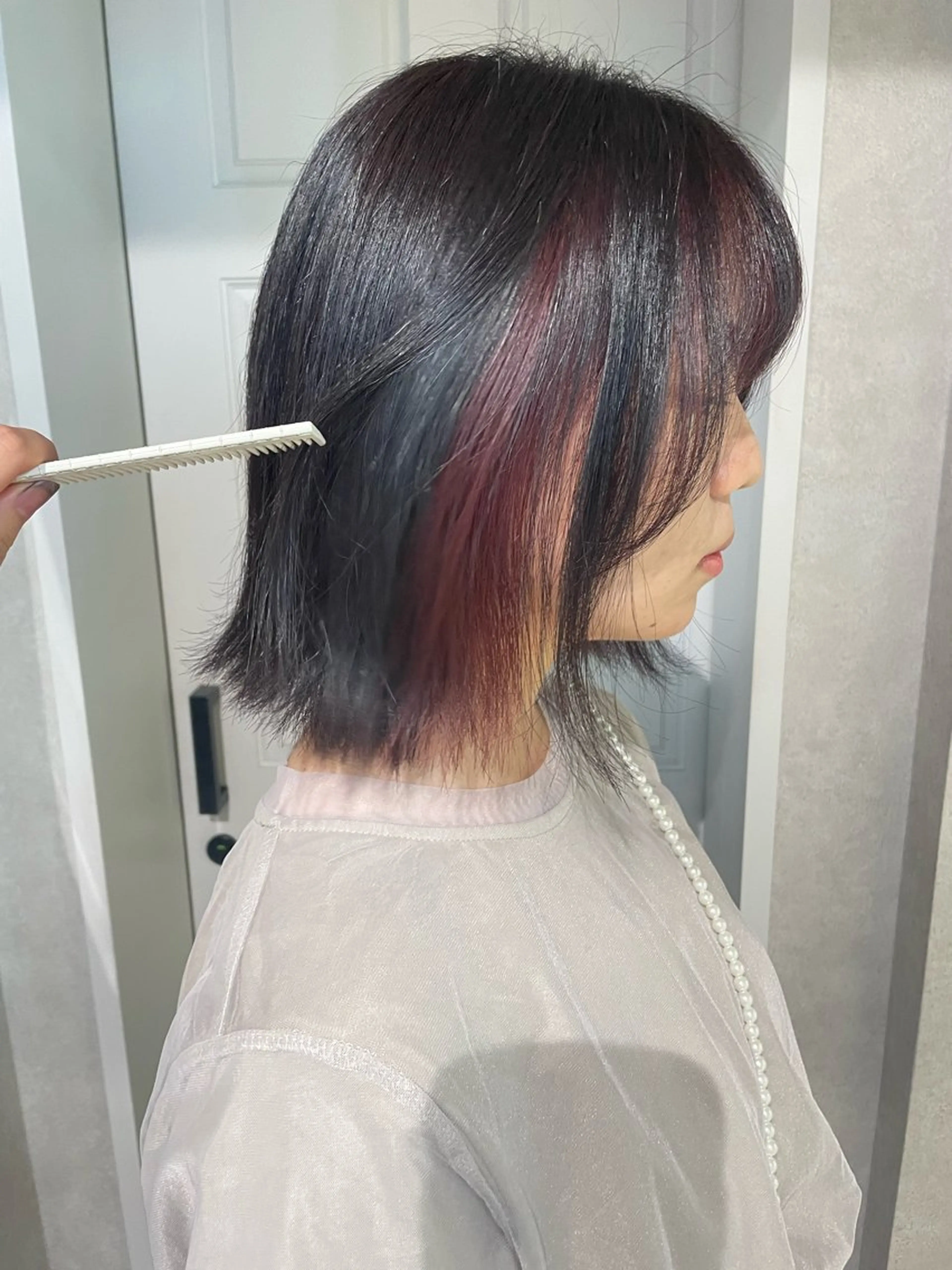 ミディアム カラー ミストバング  フェイスフレーミング ヘアカラー ナチュラル透明感🌱 小山美樹子のヘアスタイル