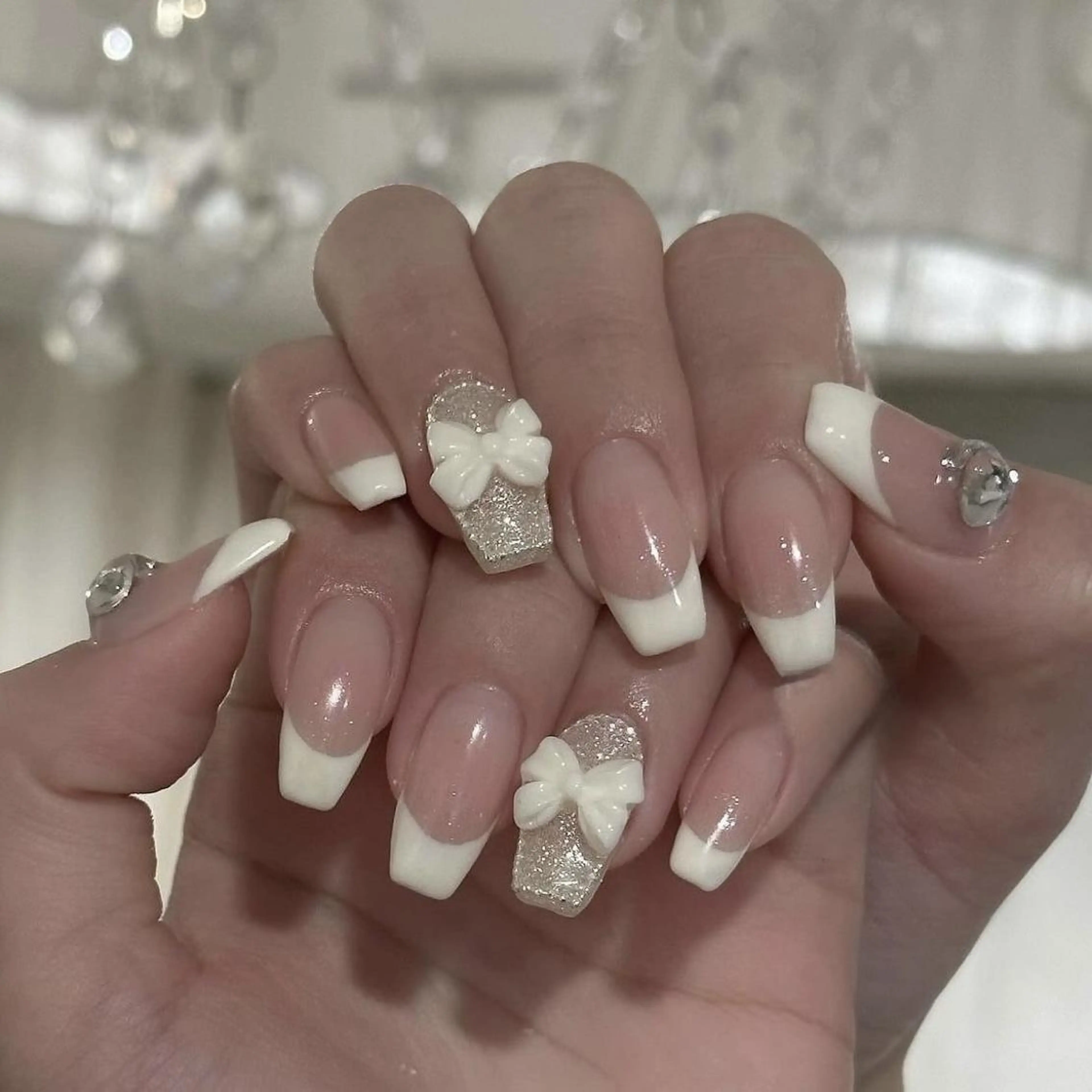 ネイル 長さ出し フレンチネイル グラデーション 卒業式 マグネットネイル ハンドネイル MIHANA NAILのネイルデザイン