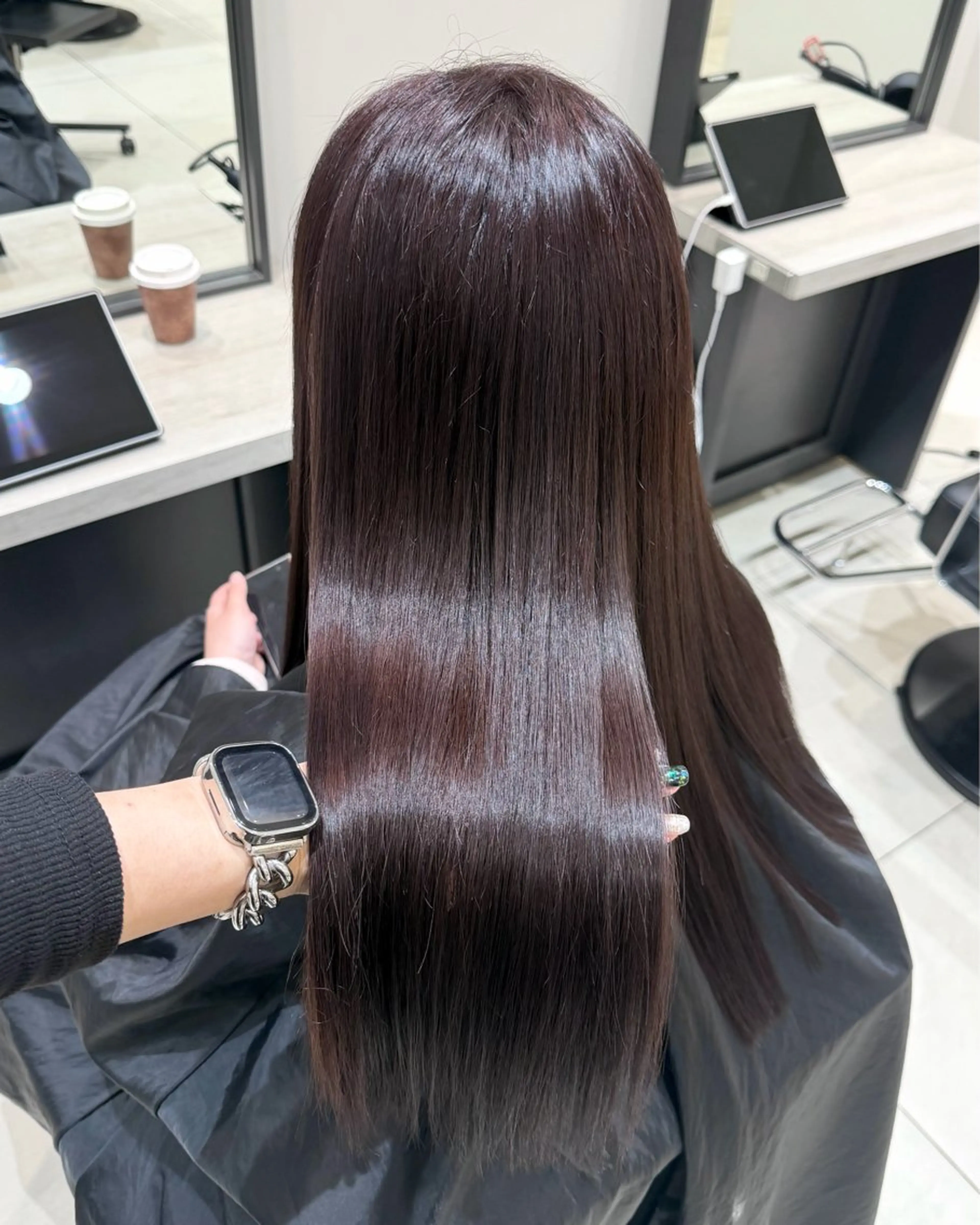 ロング カラー ブラウンカラー ピンクカラー ピンクブラウン ヘアカラー トリートメント カナ🌀銀座/ カラーリスト/透明感のヘアスタイル