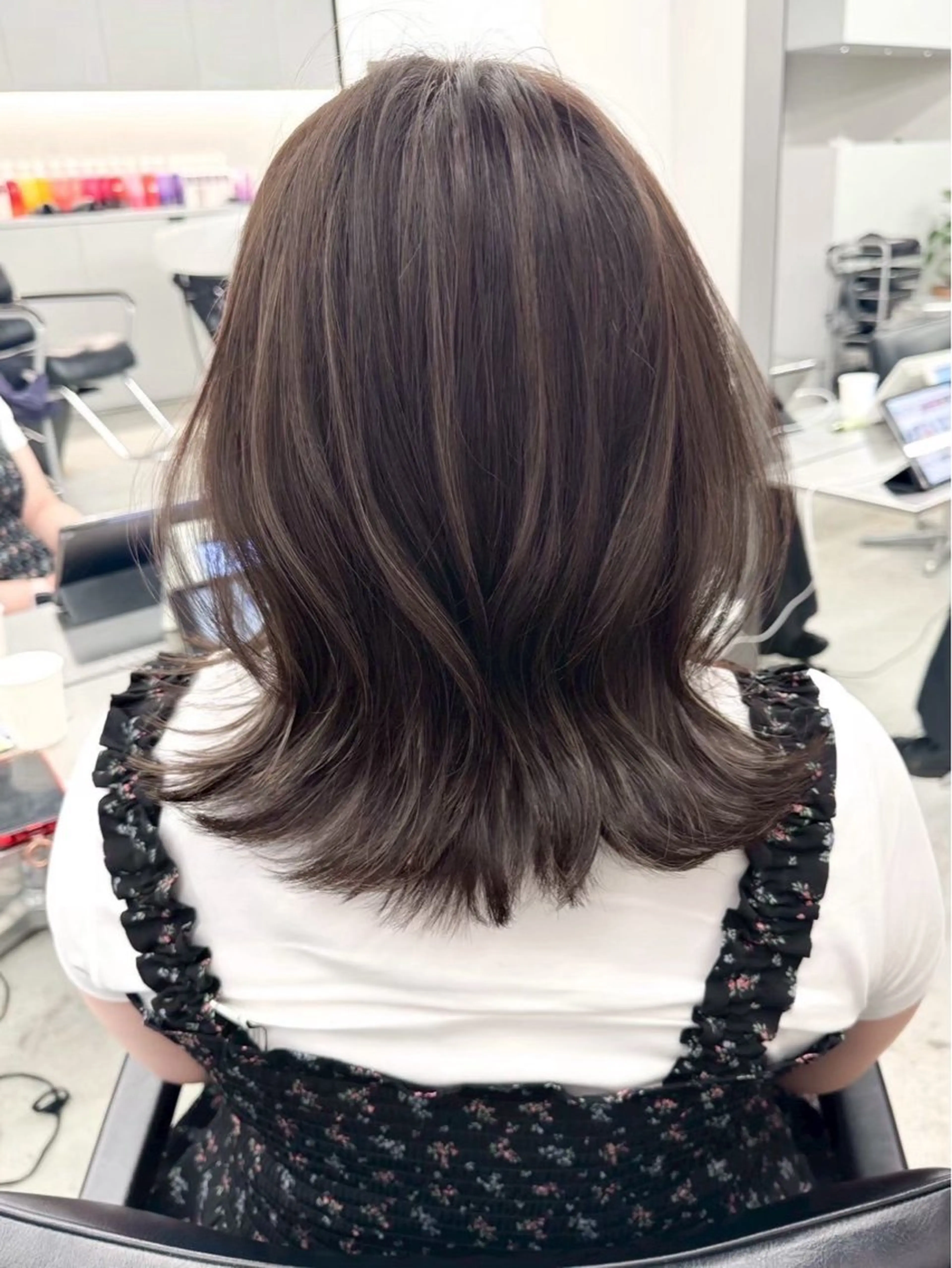 ミディアム カラー カット ヘアカラー トリートメント Amaretto かなのヘアスタイル