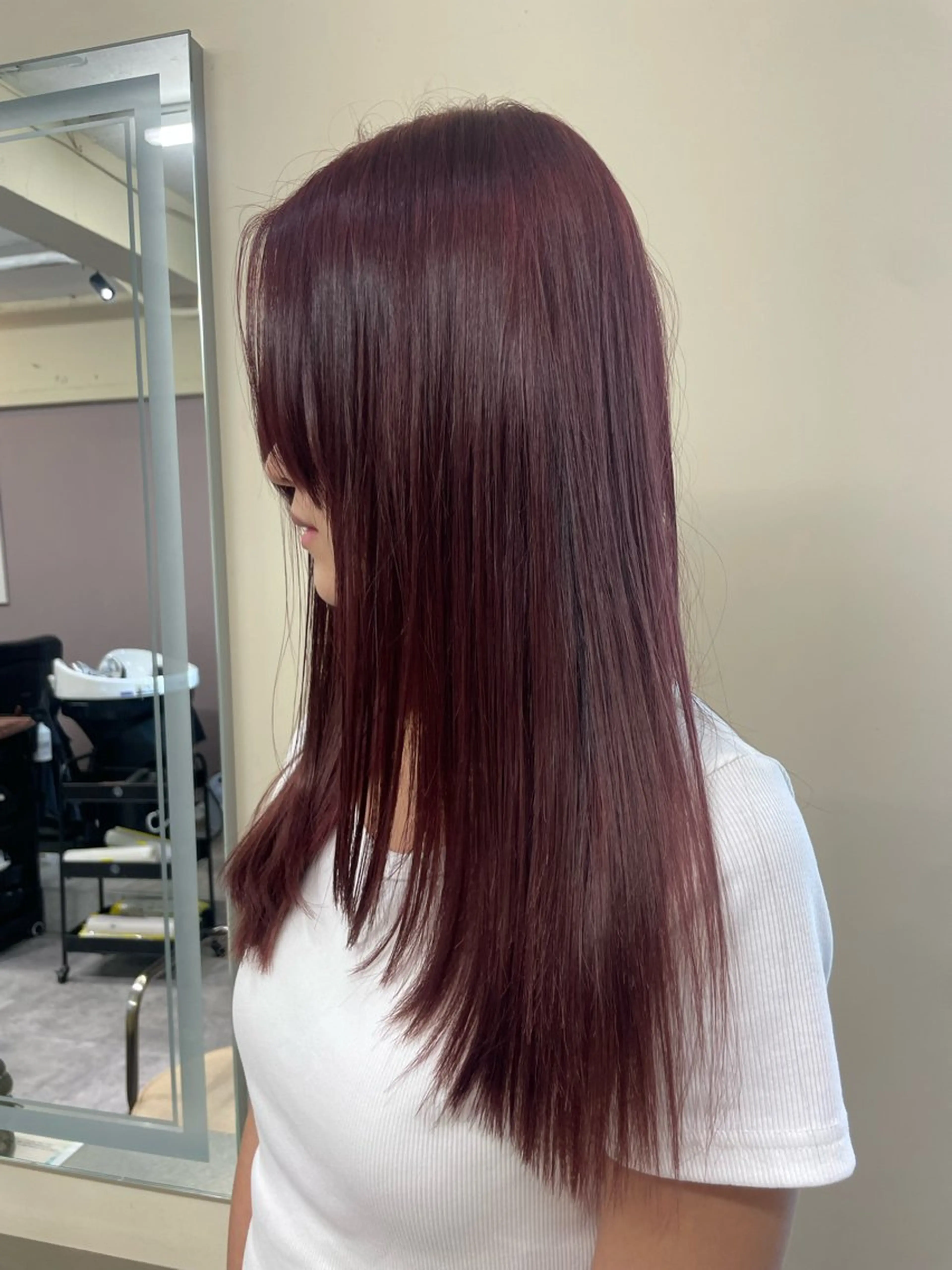 セミロング ボブ 顔まわりレイヤー 韓国風ヘア レイヤーカット 小顔カット カット ヘアカラー 🐶メンズカット SYUMA🐶のヘアスタイル