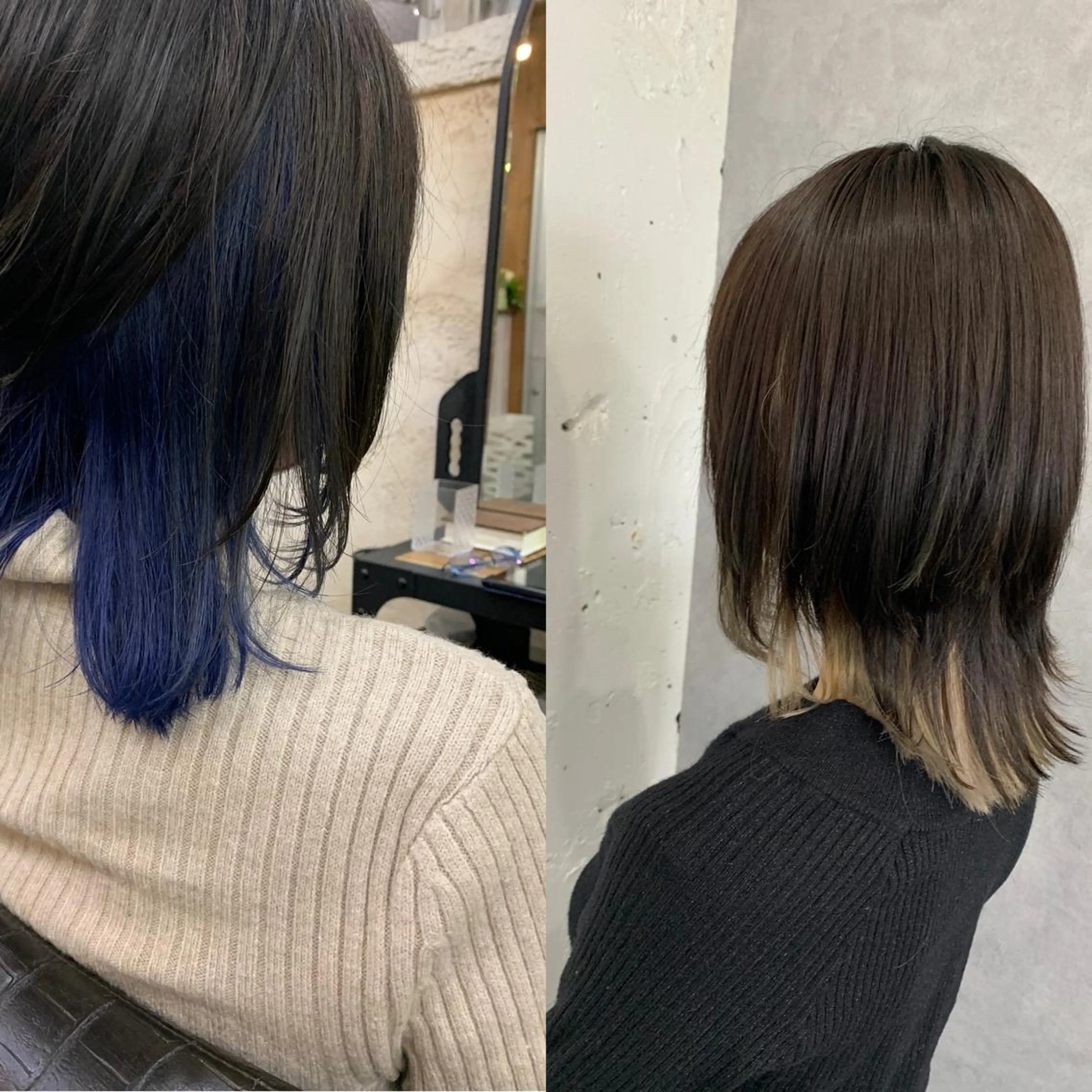ミディアム カラー ブルーカラー インナーカラー チバ ヒロトのヘアスタイル