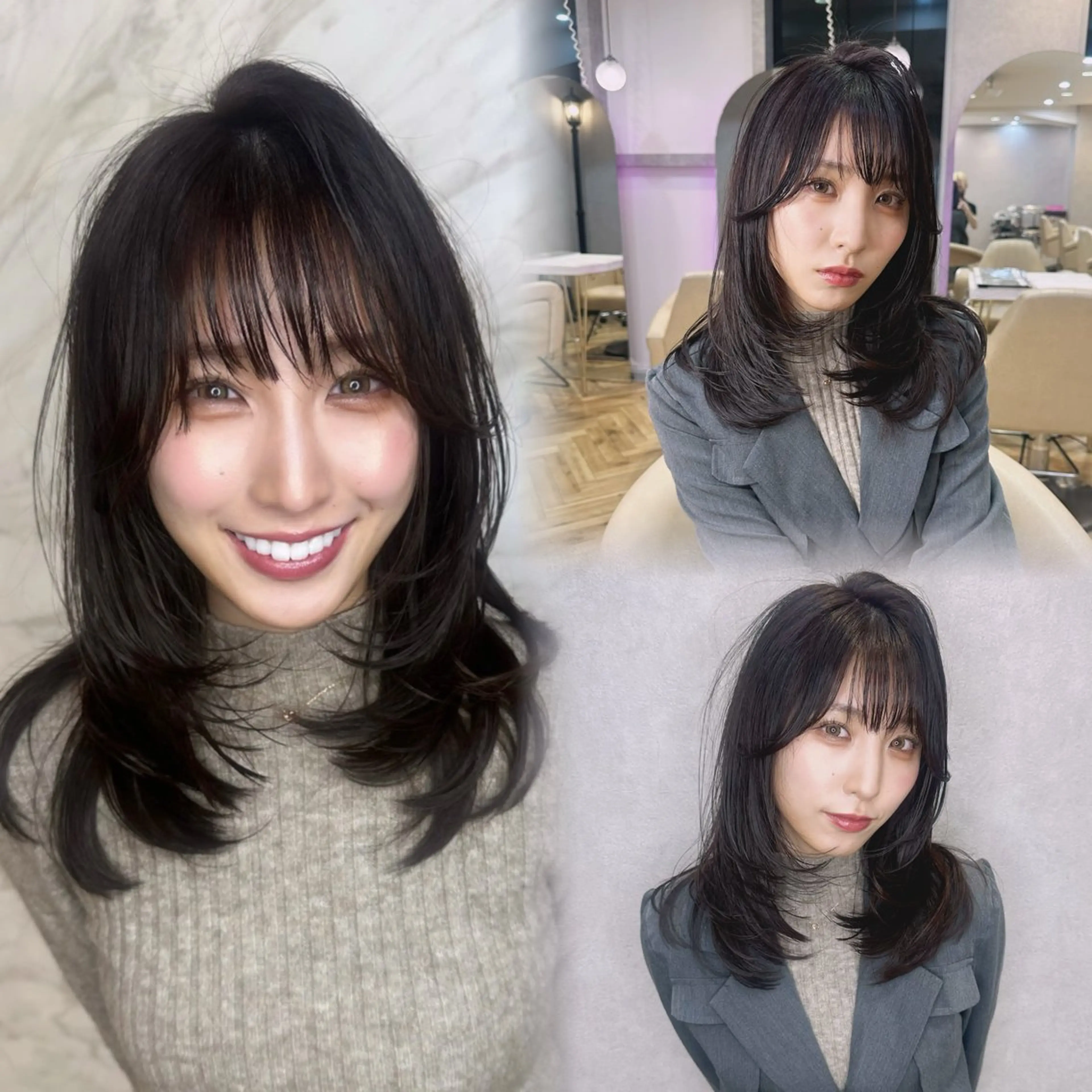 セミロング レイヤーカット 似合わせカット カット ヘアカラー 髪質改善/縮毛矯正 レイヤー/ユウタ👑のヘアスタイル