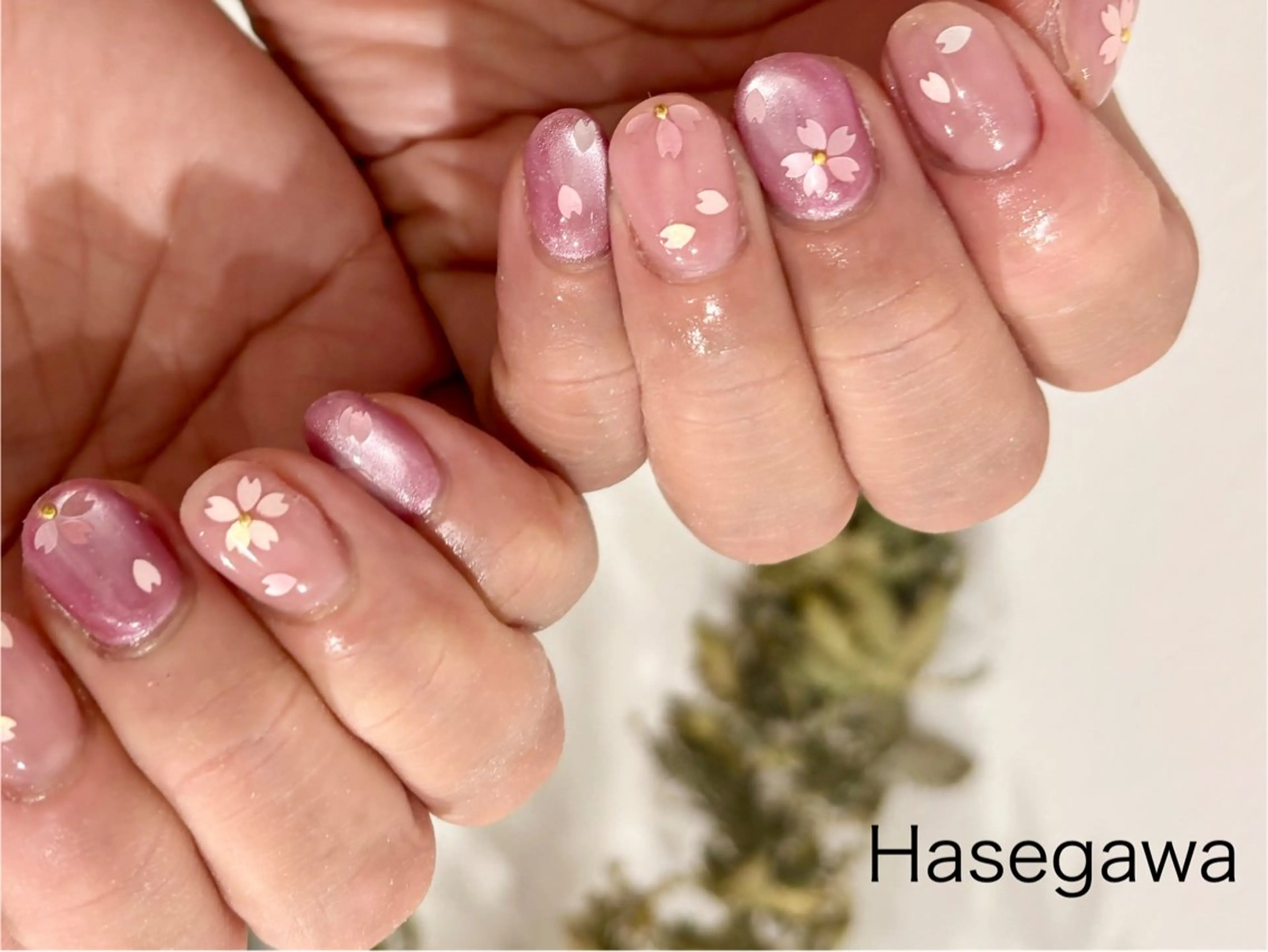 ネイル 桜ネイル ハンドネイル DROP所属・DROP 長谷川のネイルデザイン