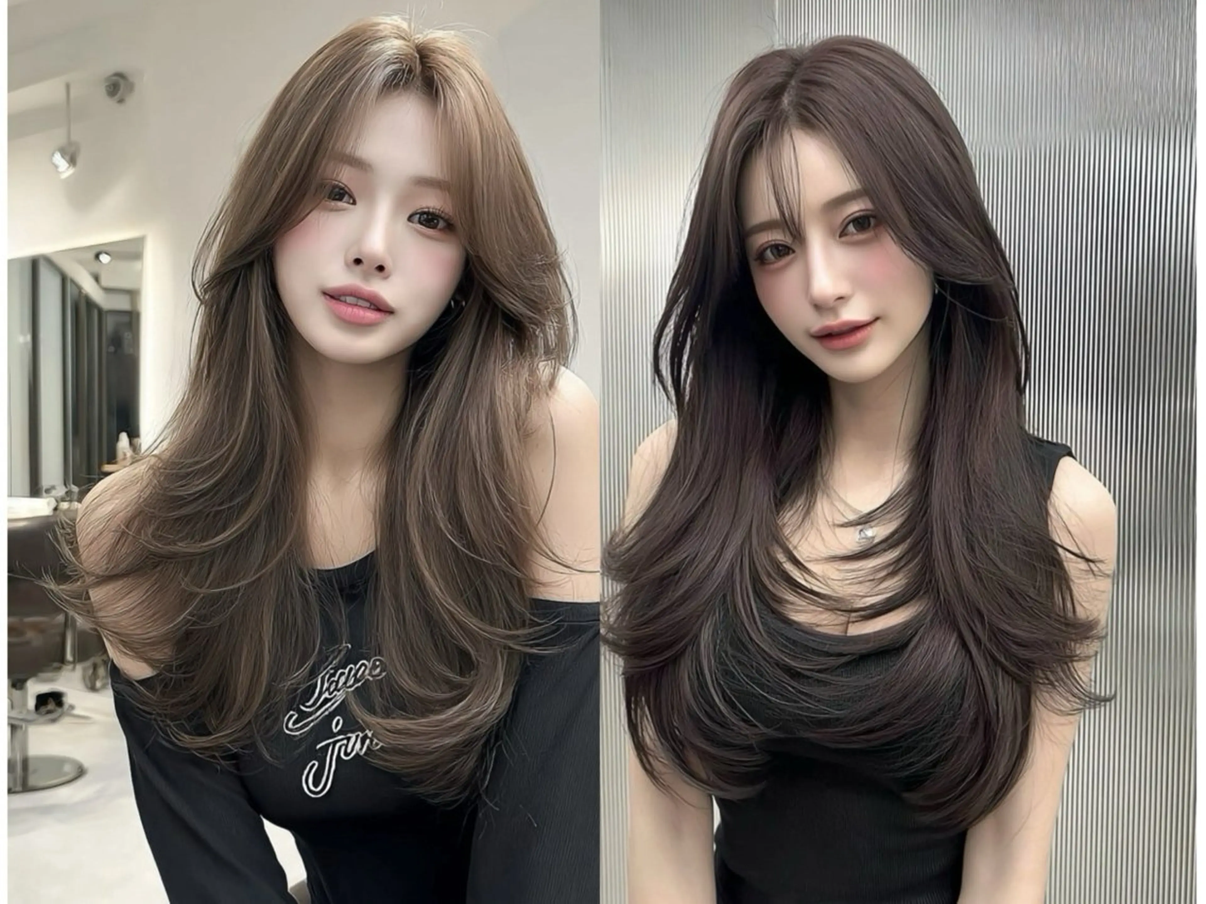 ロング くびれヘア 韓国風ヘア レイヤーカット 韓国風🩶アレンジ/ マツエク/mionのヘアスタイル