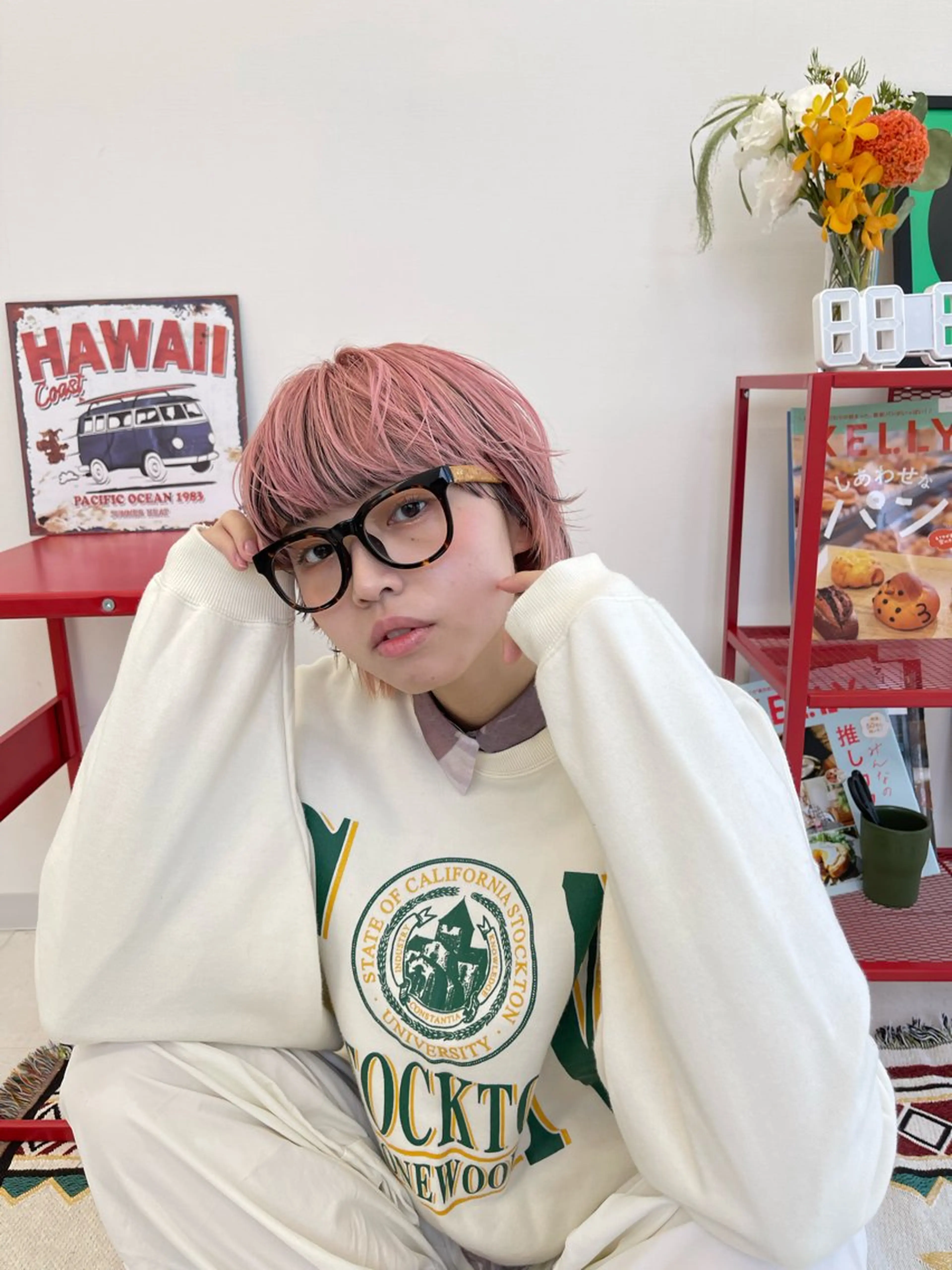 ショート カラー ハイトーンカラー ショートヘア カット ヘアカラー 石原圭悟 /ショート/艶カラーのヘアスタイル