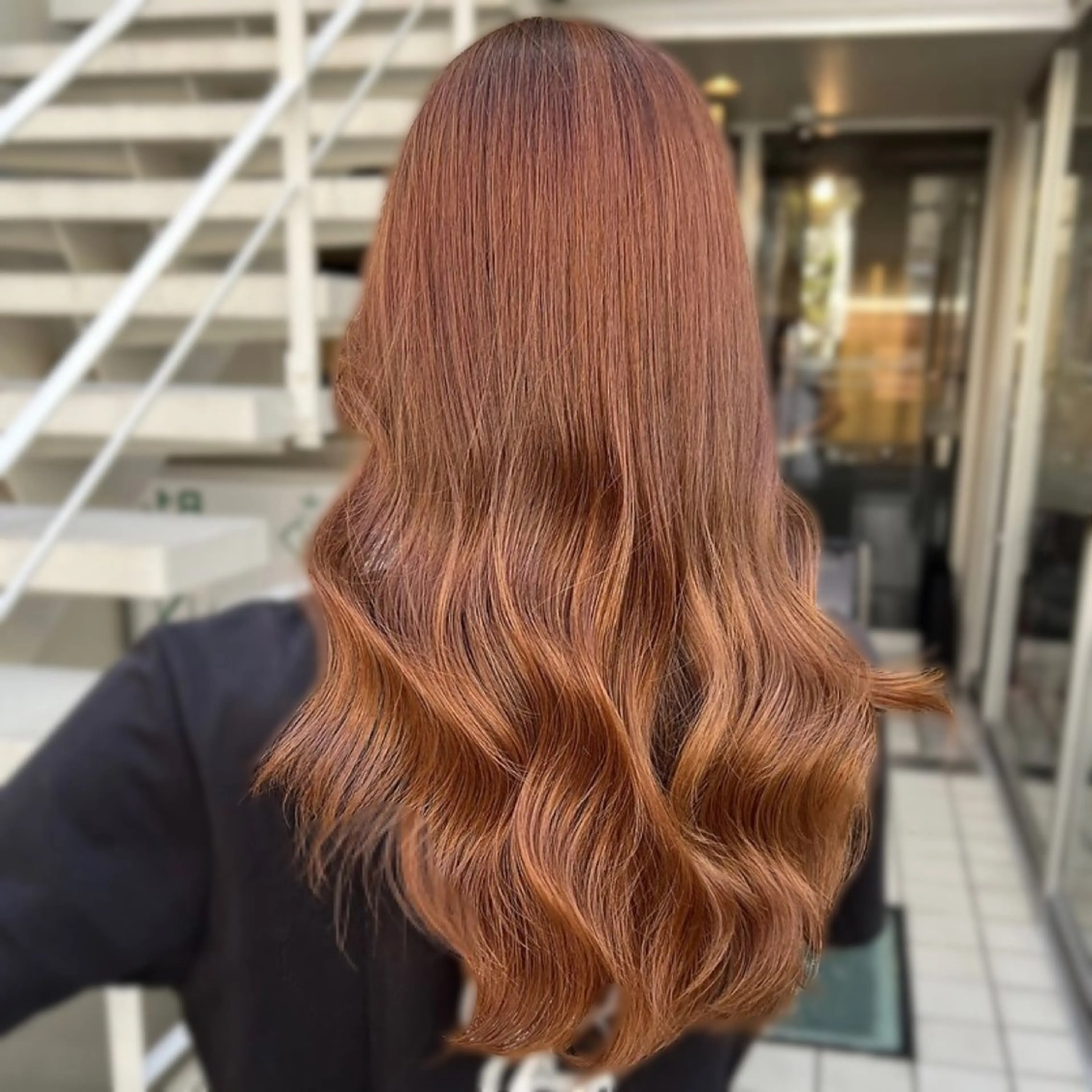 ロング カラー ベージュカラー ブリーチ ハイトーンカラー オレンジ オレンジベージュ 💖ブリーチ/暖色 𝐘𝐮𝐢💖のヘアスタイル