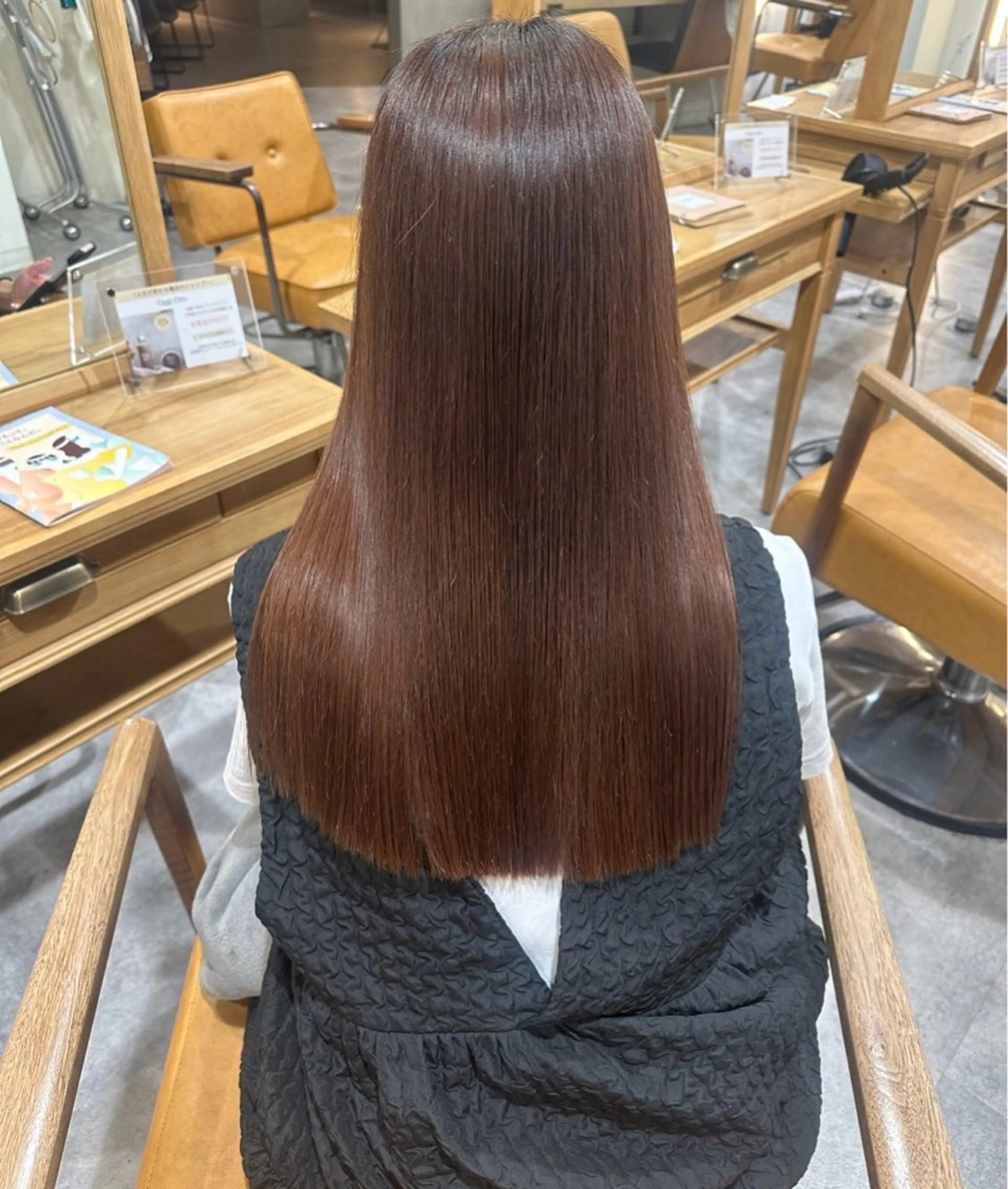 ロング カット 縮毛矯正 韓国風レイヤー× くびれヘア艶髪のヘアスタイル