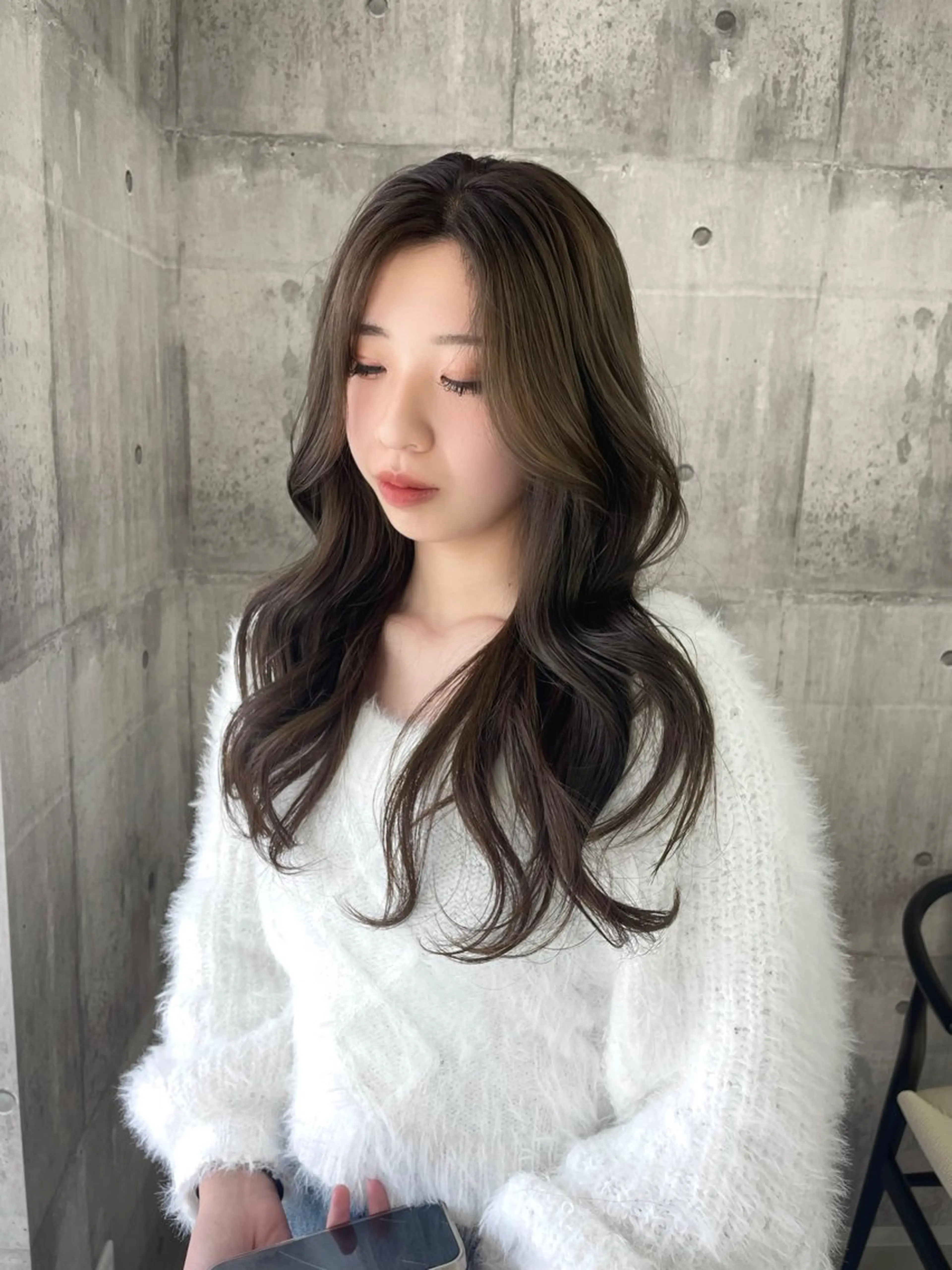 ロング カラー ブラウンカラー オリーブブラウン カット ヘアカラー 錦 茉李 @lm.mari03のヘアスタイル