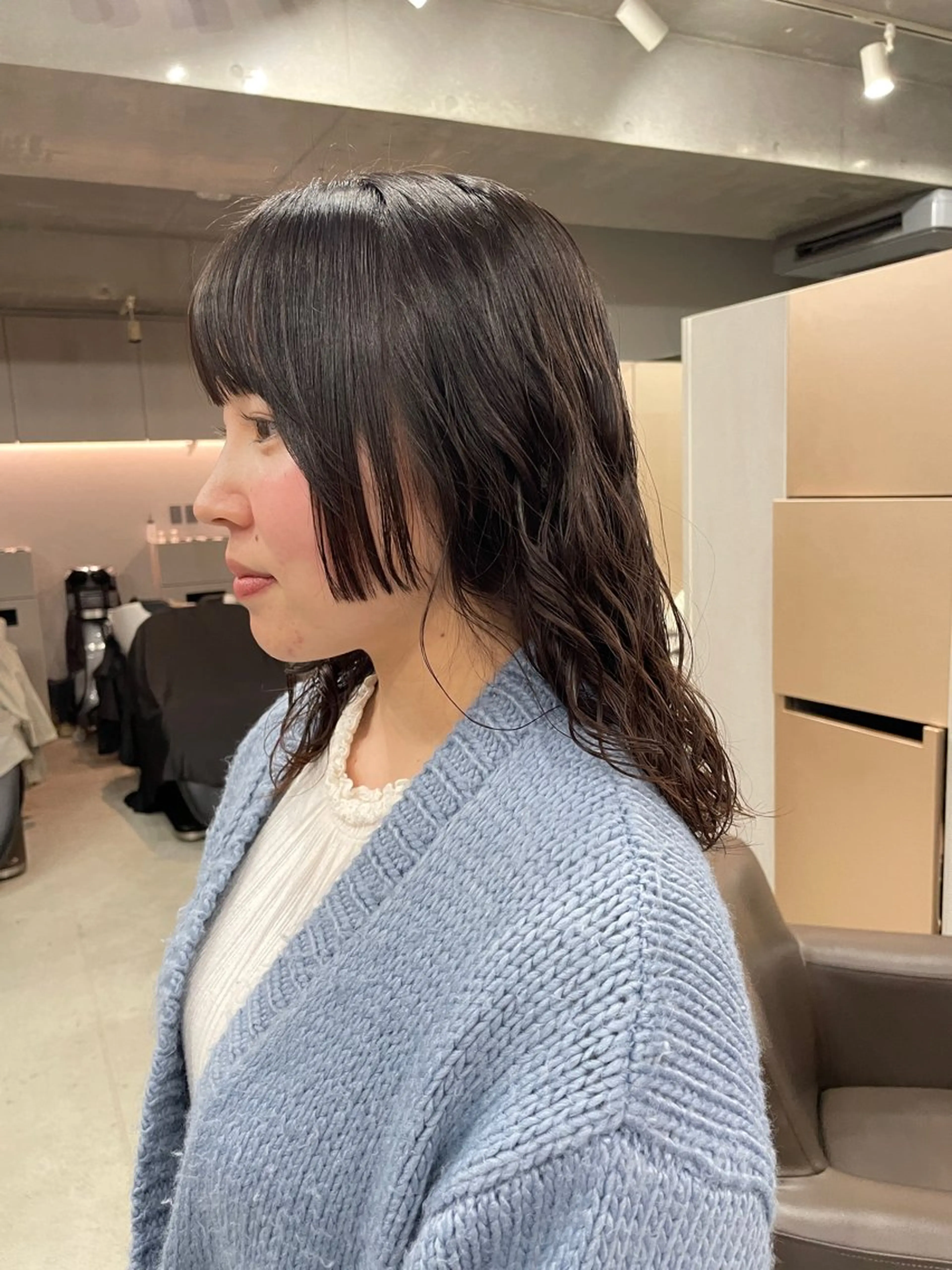 セミロング カラー パーマ カット 表参道🌿赤み消し カラー/チナツのヘアスタイル