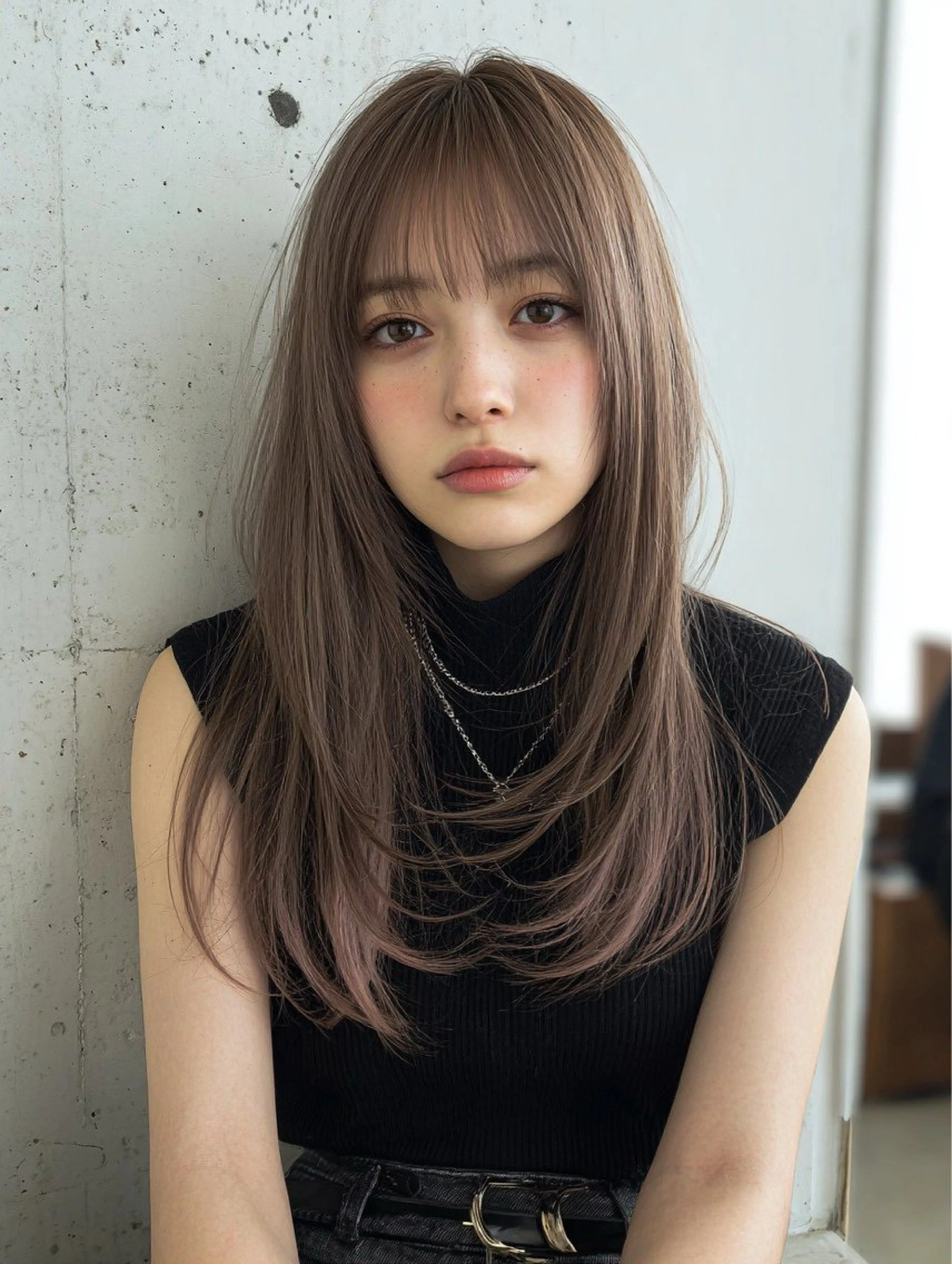 ロング カラー ブリーチ イルミナカラー ブリーチなしカラー 髪質改善 レイヤーカット トリートメント 🌈髪質改善💕 縮毛矯正✨青木まで✨のヘアスタイル