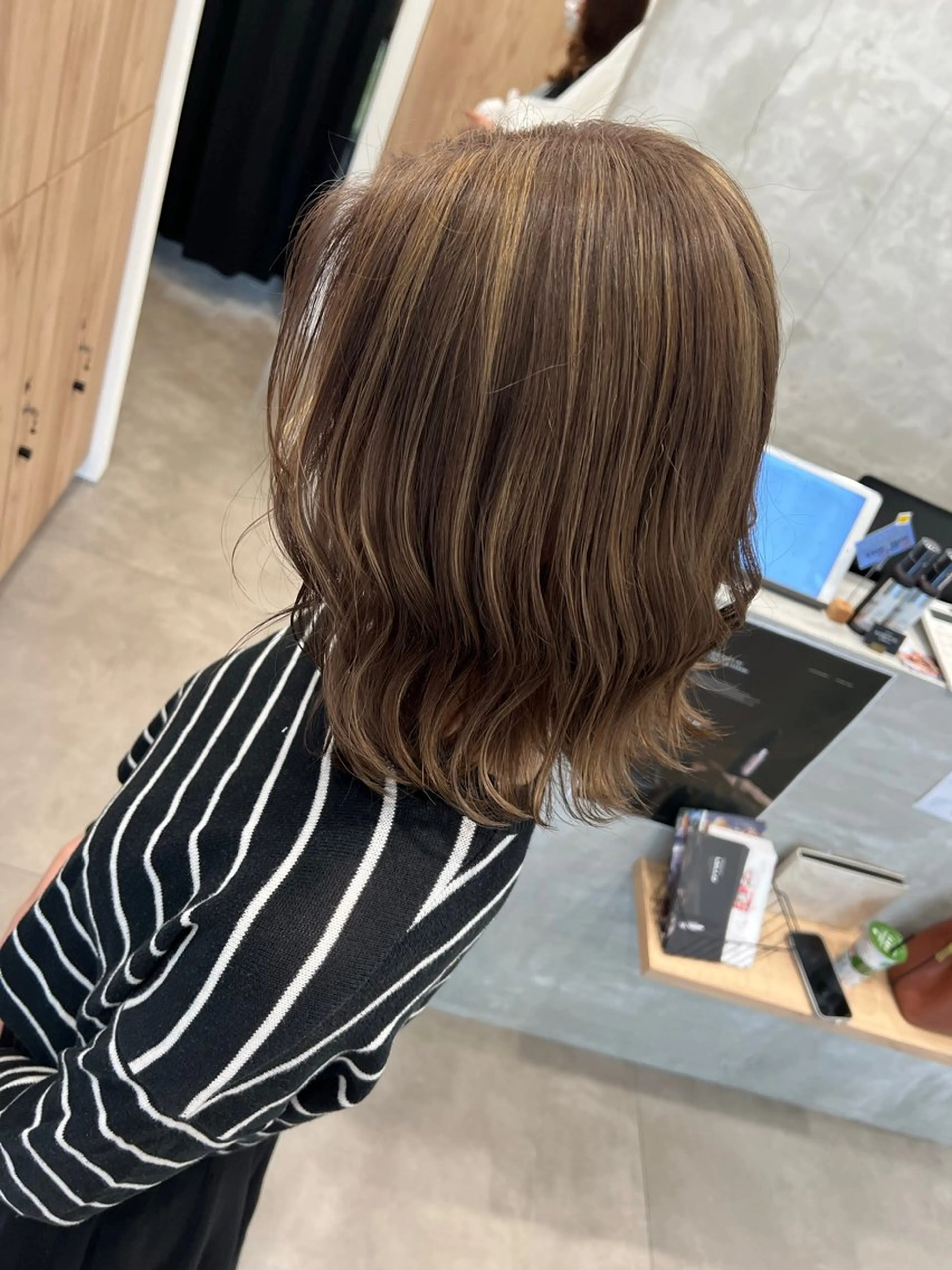 ミディアム カラー ベージュカラー ブランシェ小幡駅前店 森樹のヘアスタイル