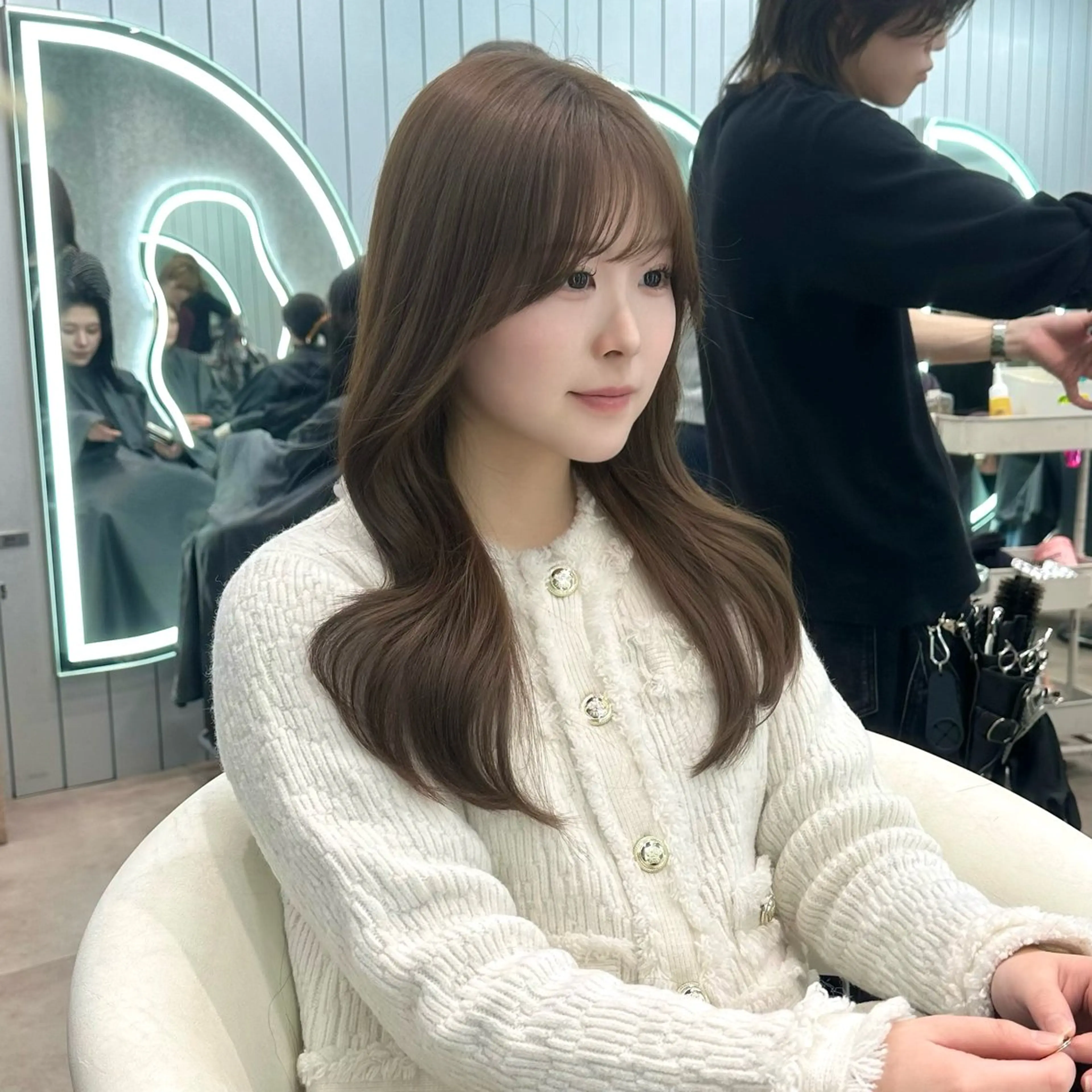 セミロング カラー ヘアアレンジ カット ヘアカラー トリートメント ブリーチなしW🎀 髪質改善／はのんのヘアスタイル