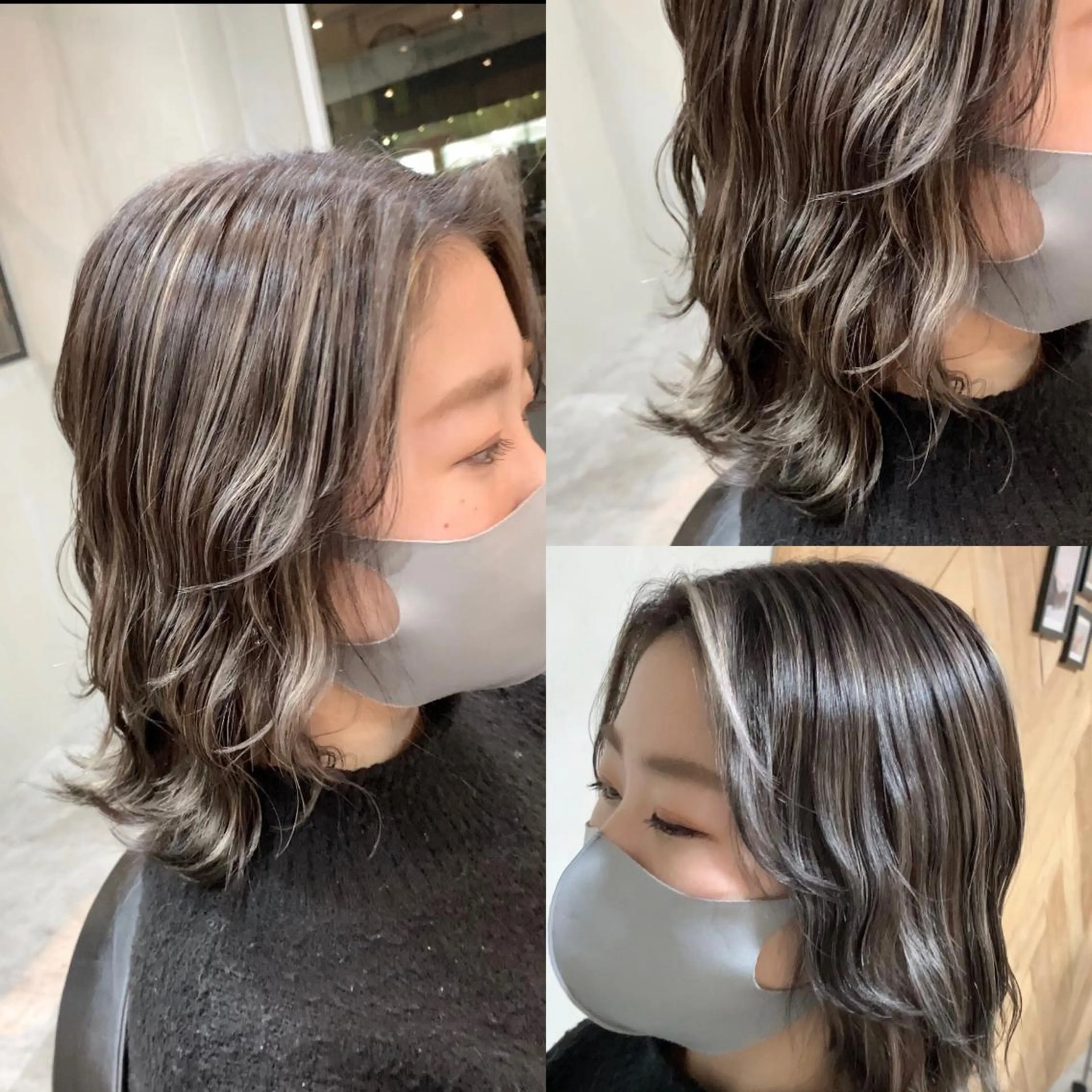 ミディアム カラー リサ tonieのヘアスタイル