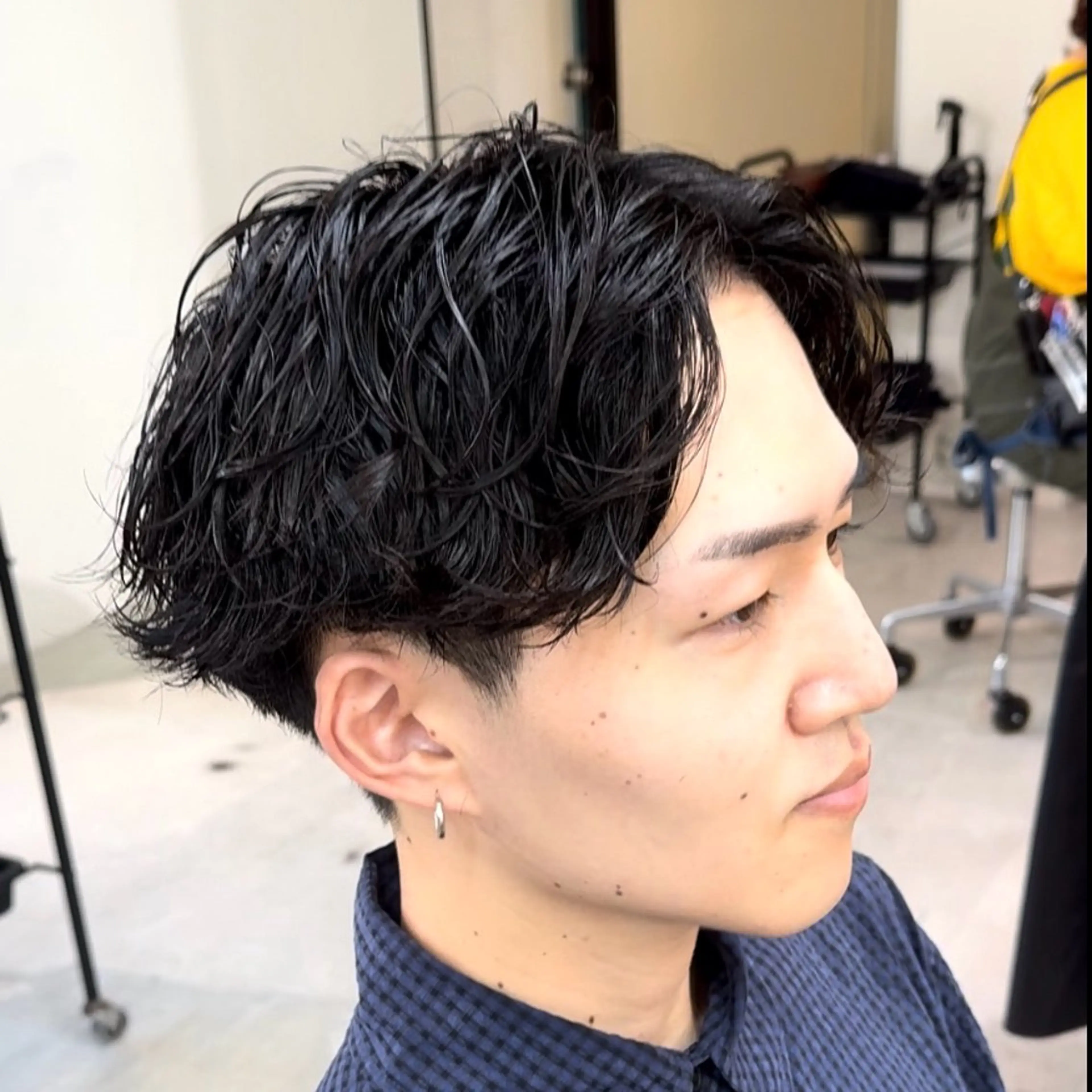 ショート パーマ メンズ マッシュ メンズパーマ 波巻きパーマ カット パーマ 永野 正芳のヘアスタイル