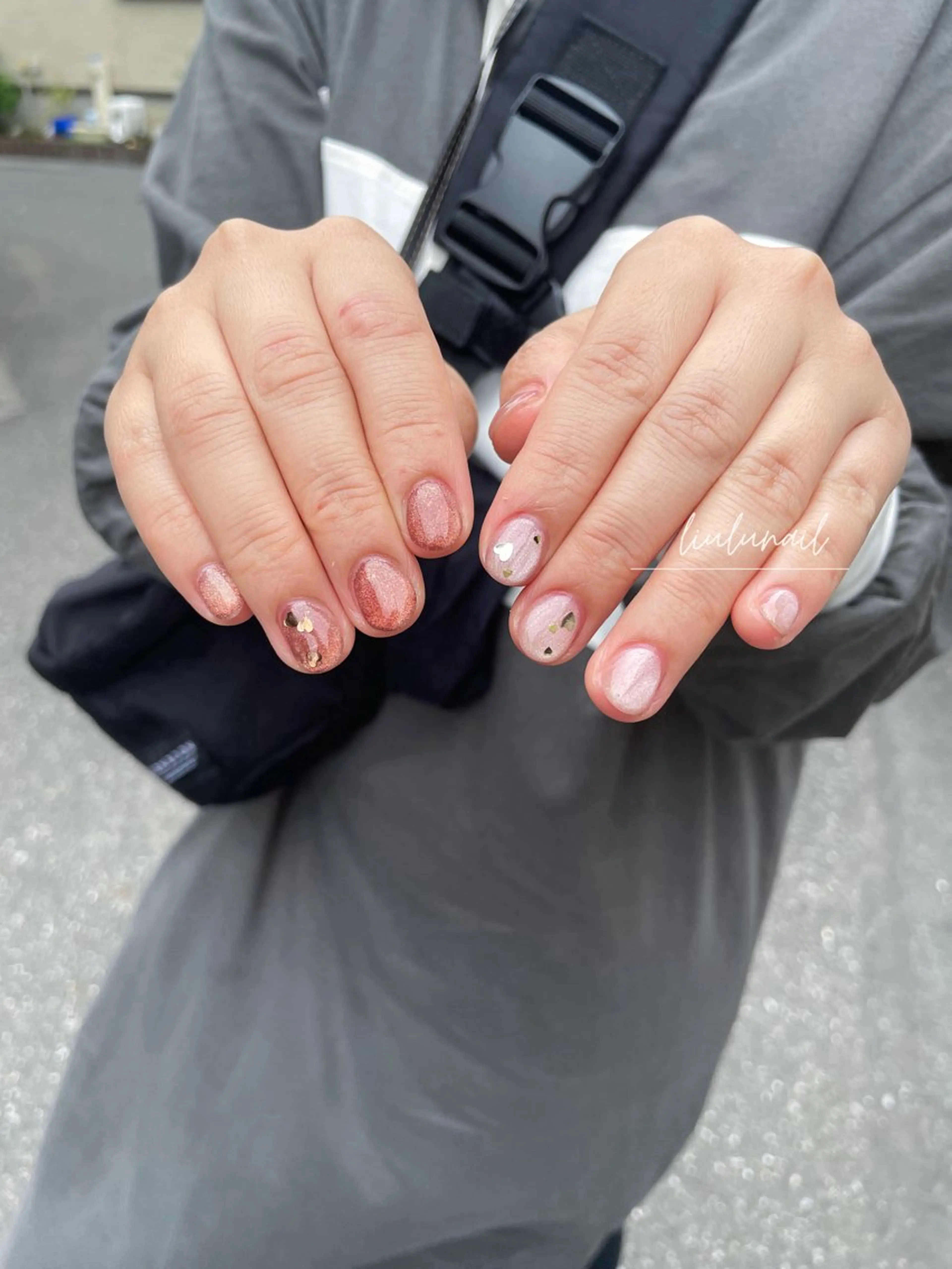 ネイル ハート マグネットネイル ハンドネイル liulu nailのネイルデザイン