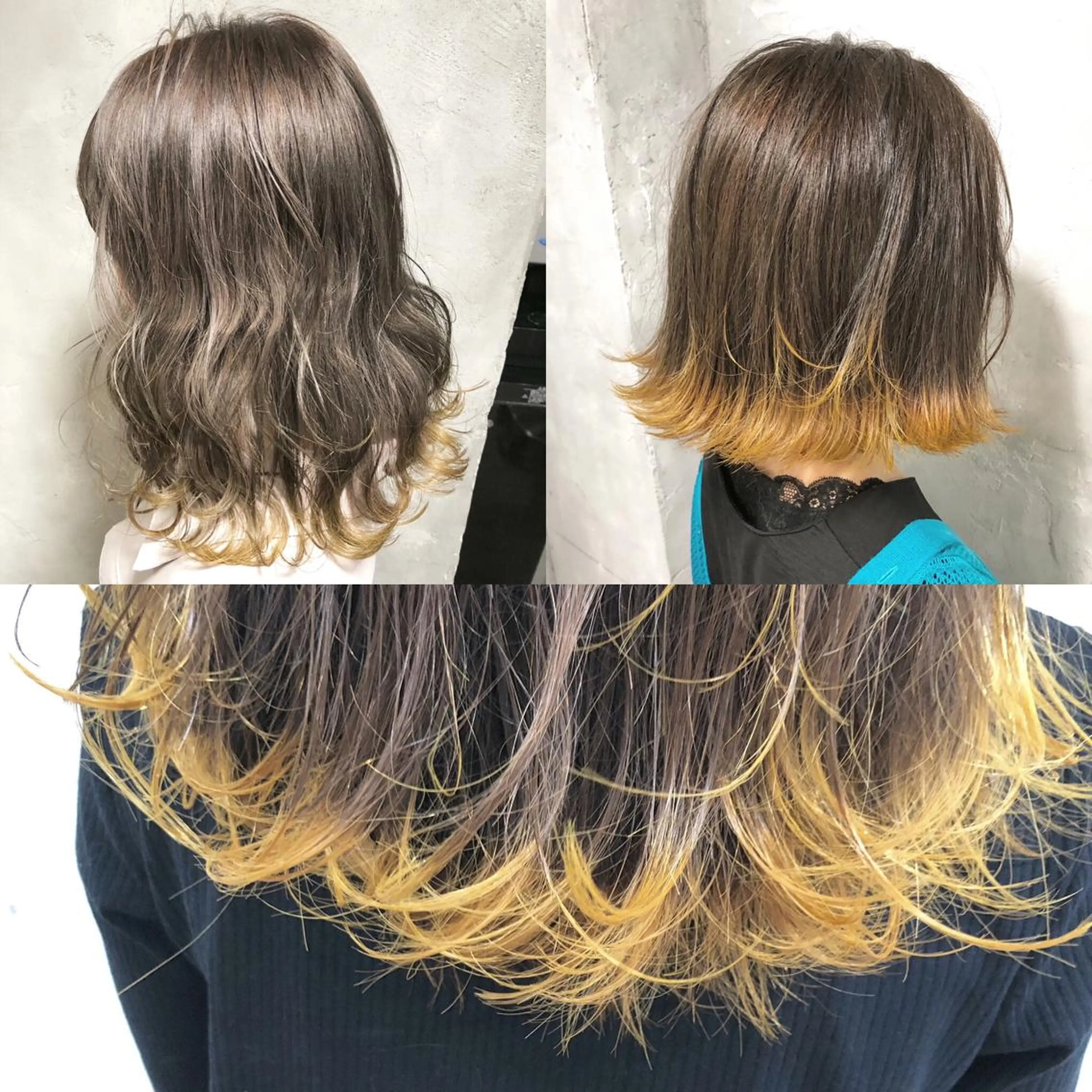 ミディアム カラー ヘアアレンジ イエローカラー ヘアカラー トリートメント 遠藤 拓馬のヘアスタイル