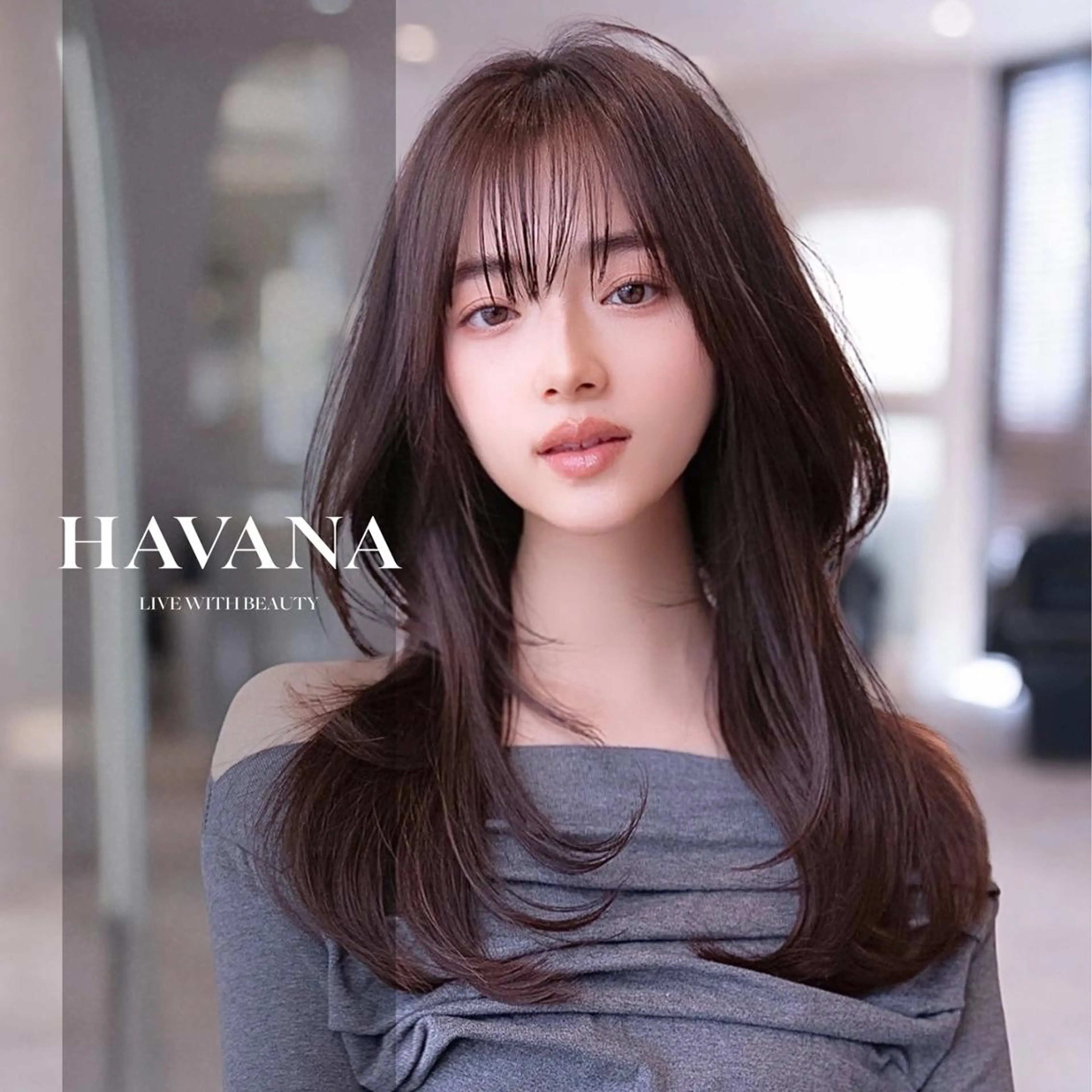 セミロング カラー カット ヘアカラー ill havana 【レイヤー/韓国】のヘアスタイル