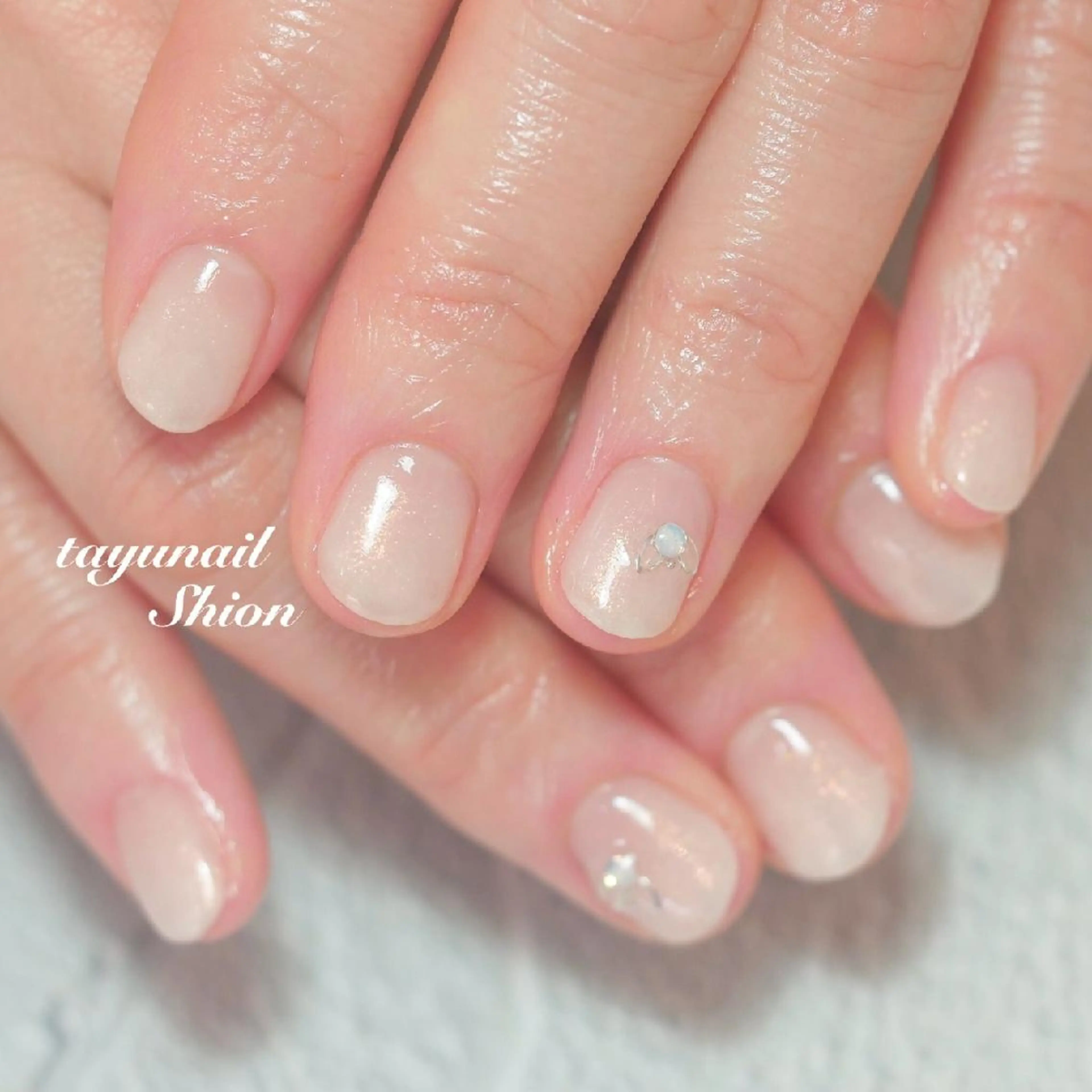 ネイル ブルー ジェルネイル グラデーション パラジェル 春ネイル ネイルサロン 【たゆnail】のネイルデザイン