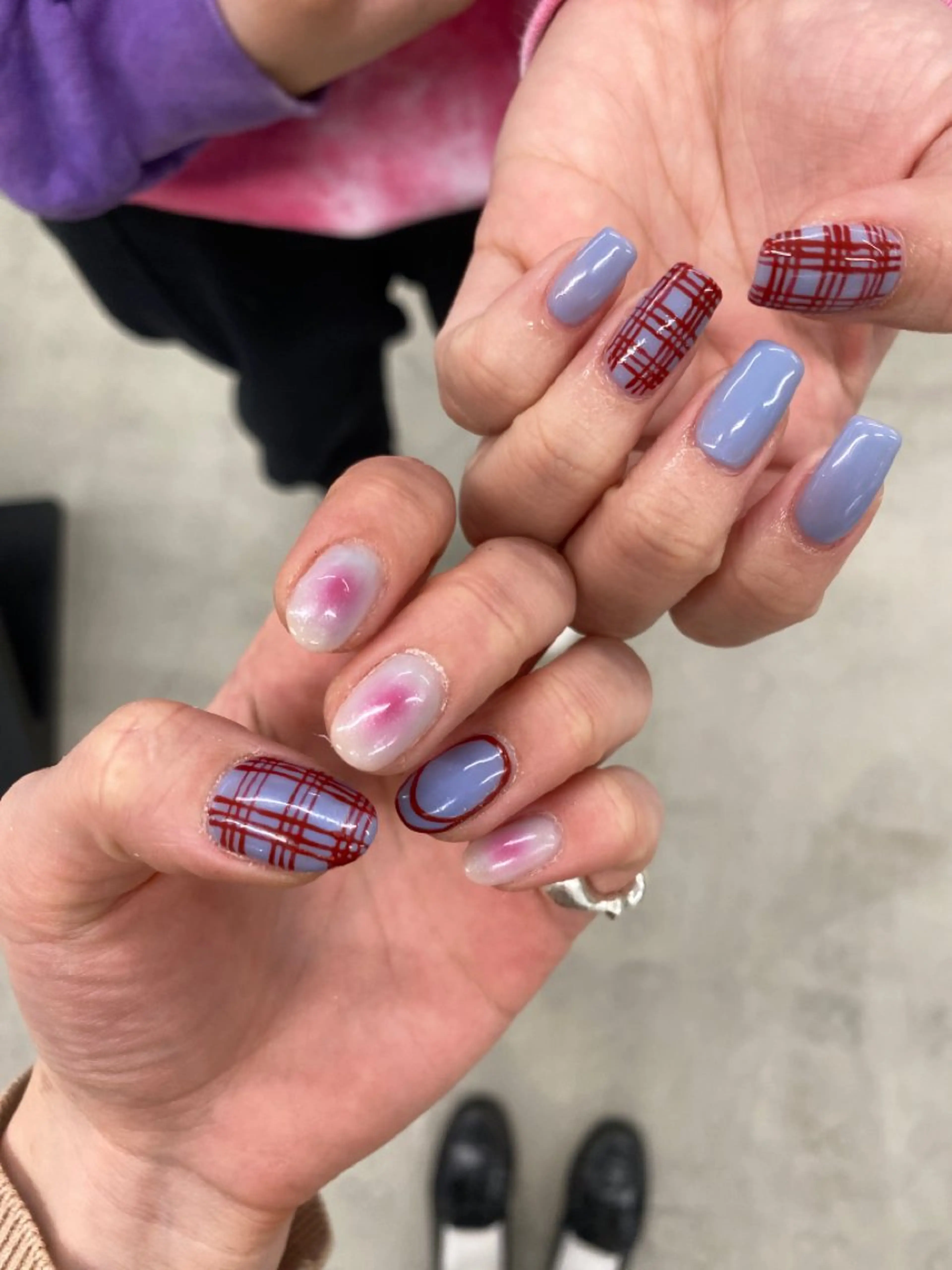 ネイル おそろいネイル ハンドネイル sister  mohawk所属・chika ／ nailのネイルデザイン