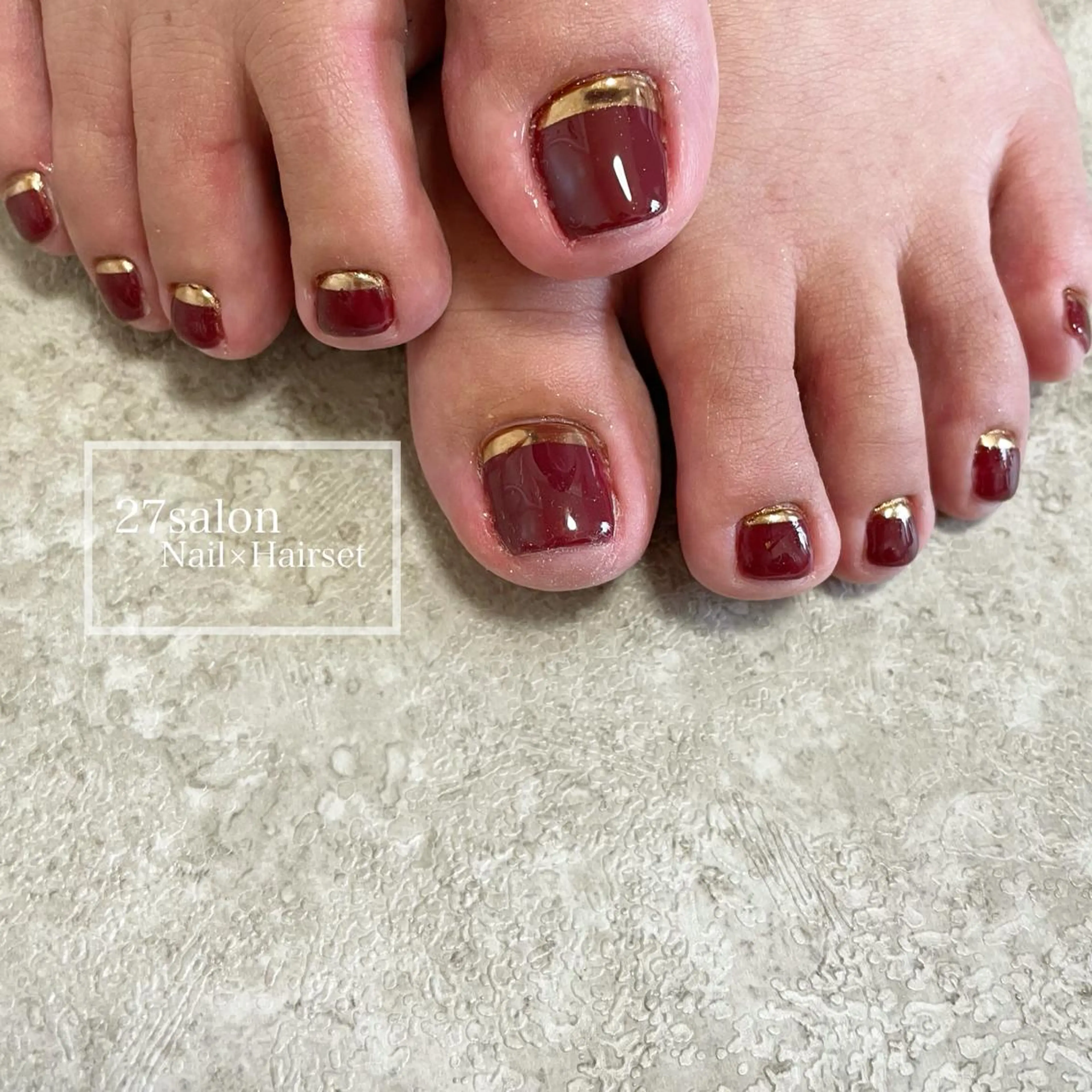 ネイル ボルドー フットネイル 27salon yuinaのネイルデザイン