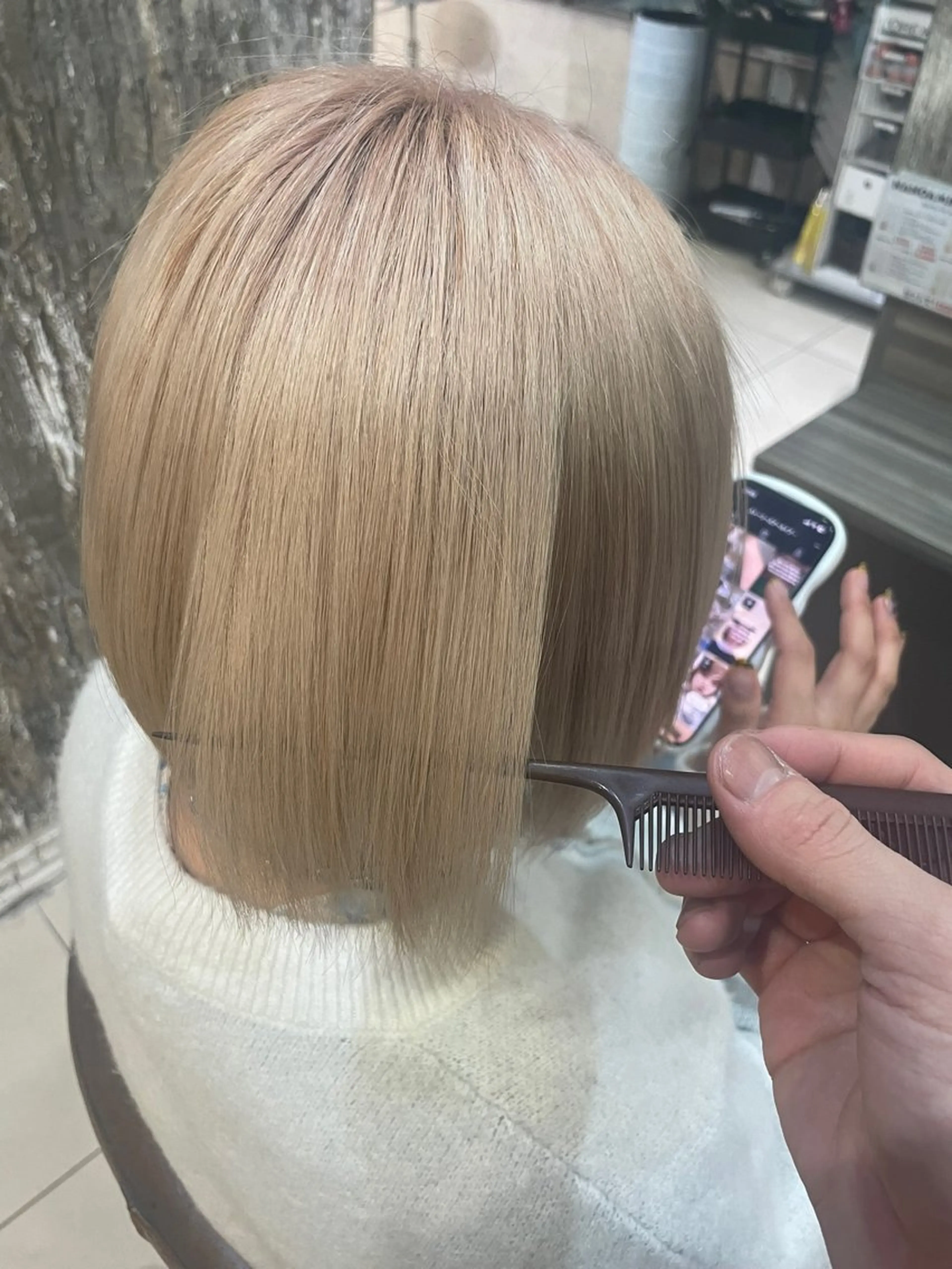 カラー ピンクカラー カット ヘアカラー トリートメント フェザーパーマ/ ダブルカラー/藤田のヘアスタイル