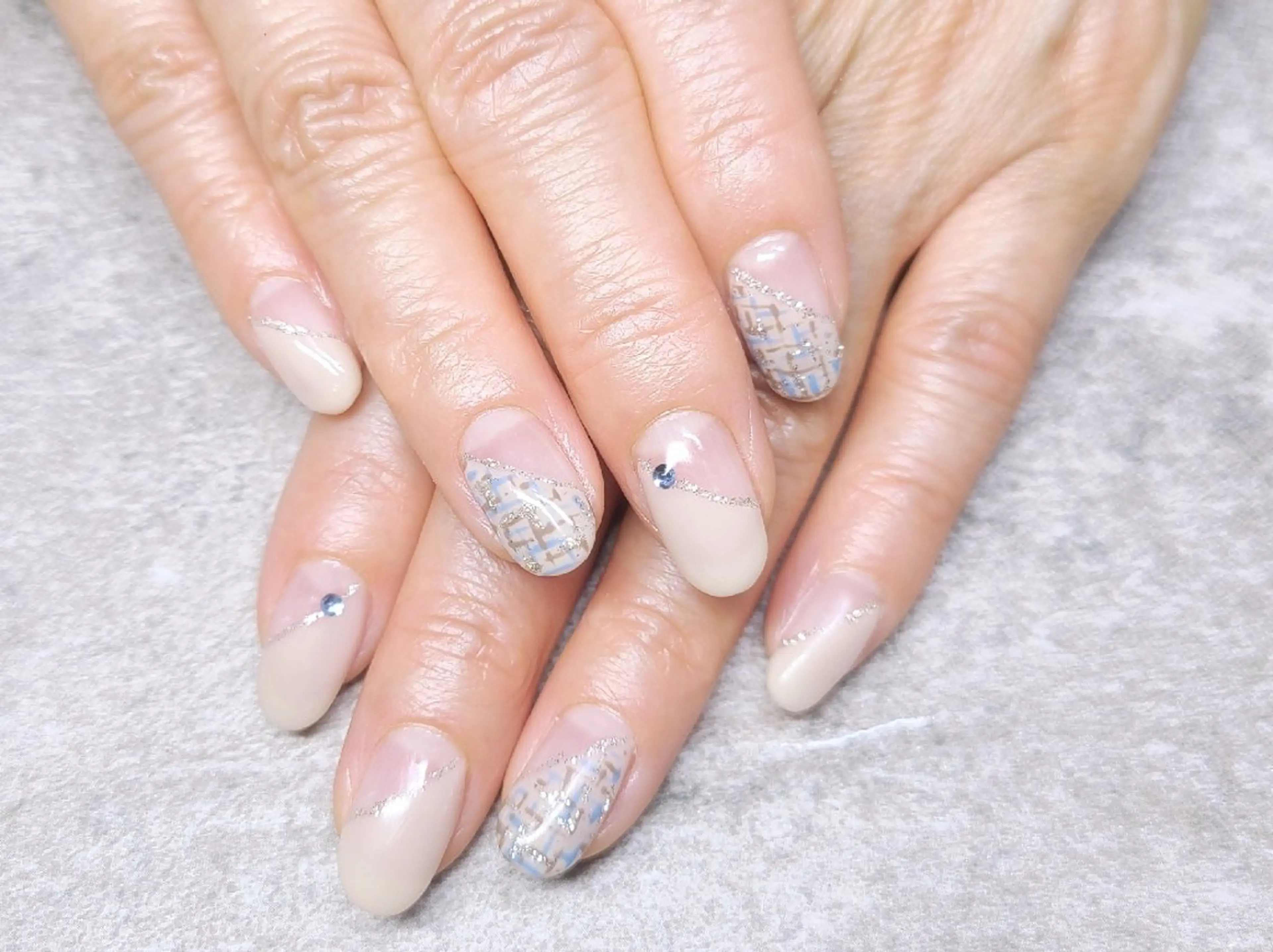 ネイル ツイードネイル ハンドネイル Coquille ネイル　ハセガワのネイルデザイン