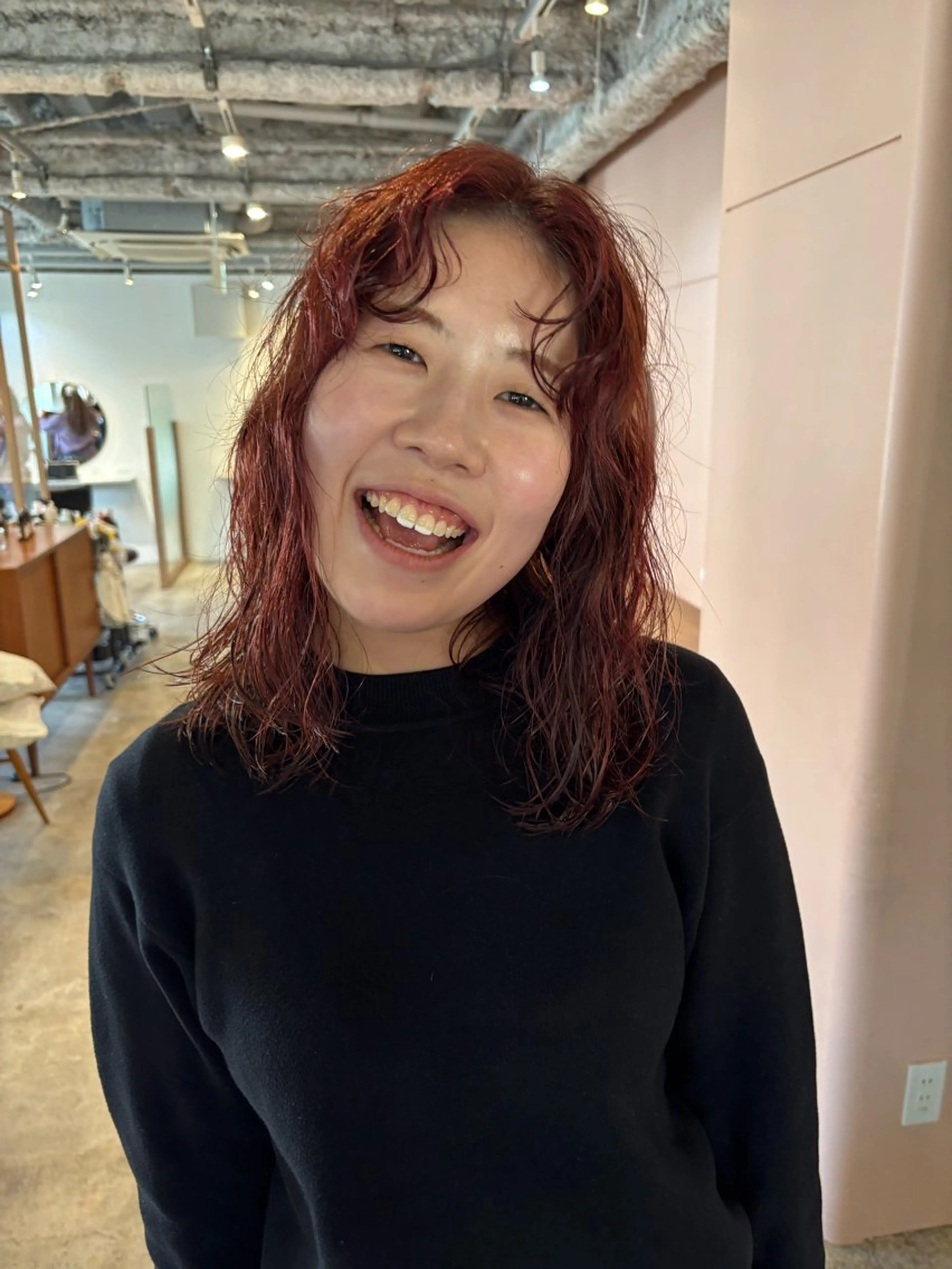 ミディアム カラー パーマ カット ヘアカラー パーマ Hayashi Shioriのヘアスタイル