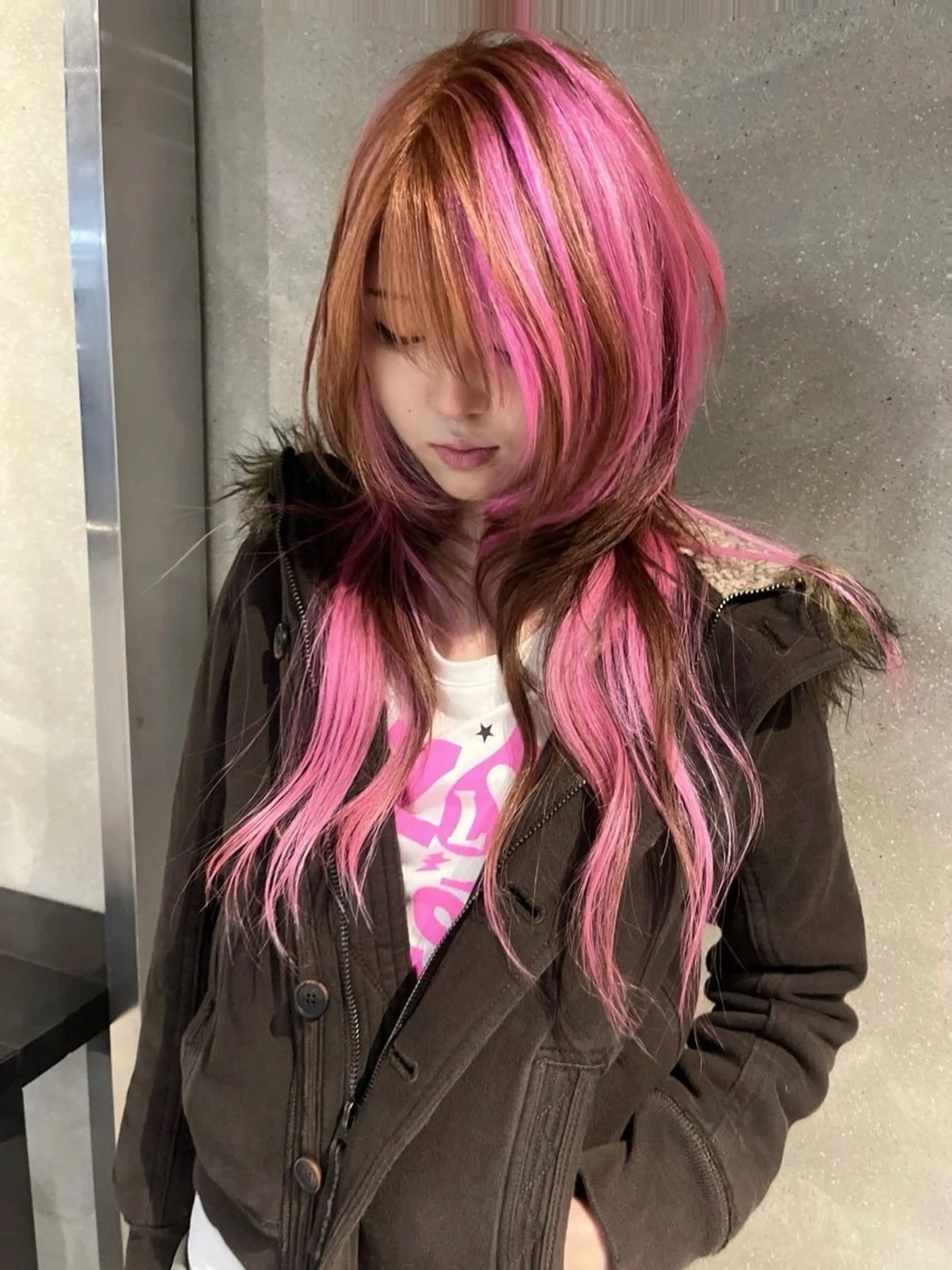 ロング カラー 栄/ミルクティー/ ベージュ/リホナ🧸のヘアスタイル