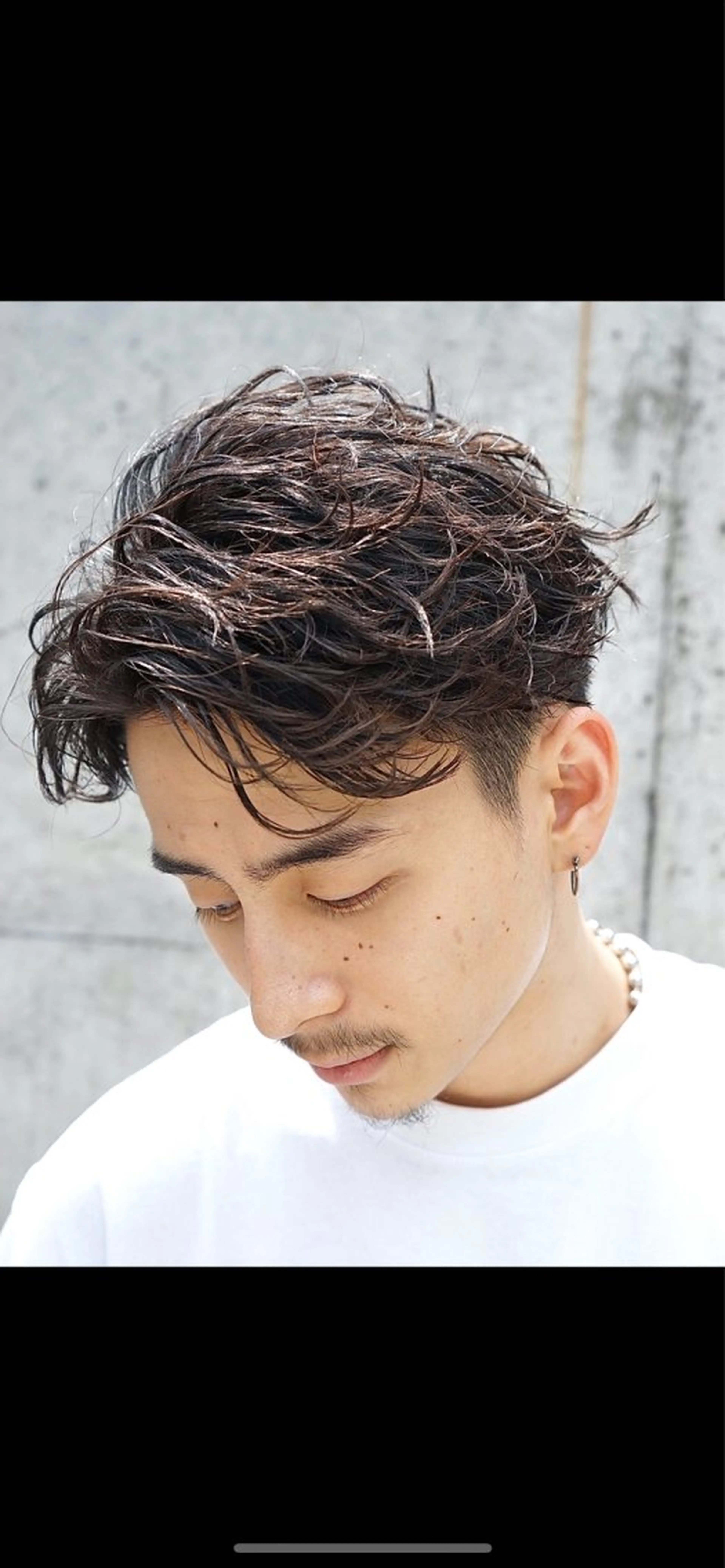 ミディアム パーマ ヘアアレンジ メンズ fifth 石川 凪のヘアスタイル
