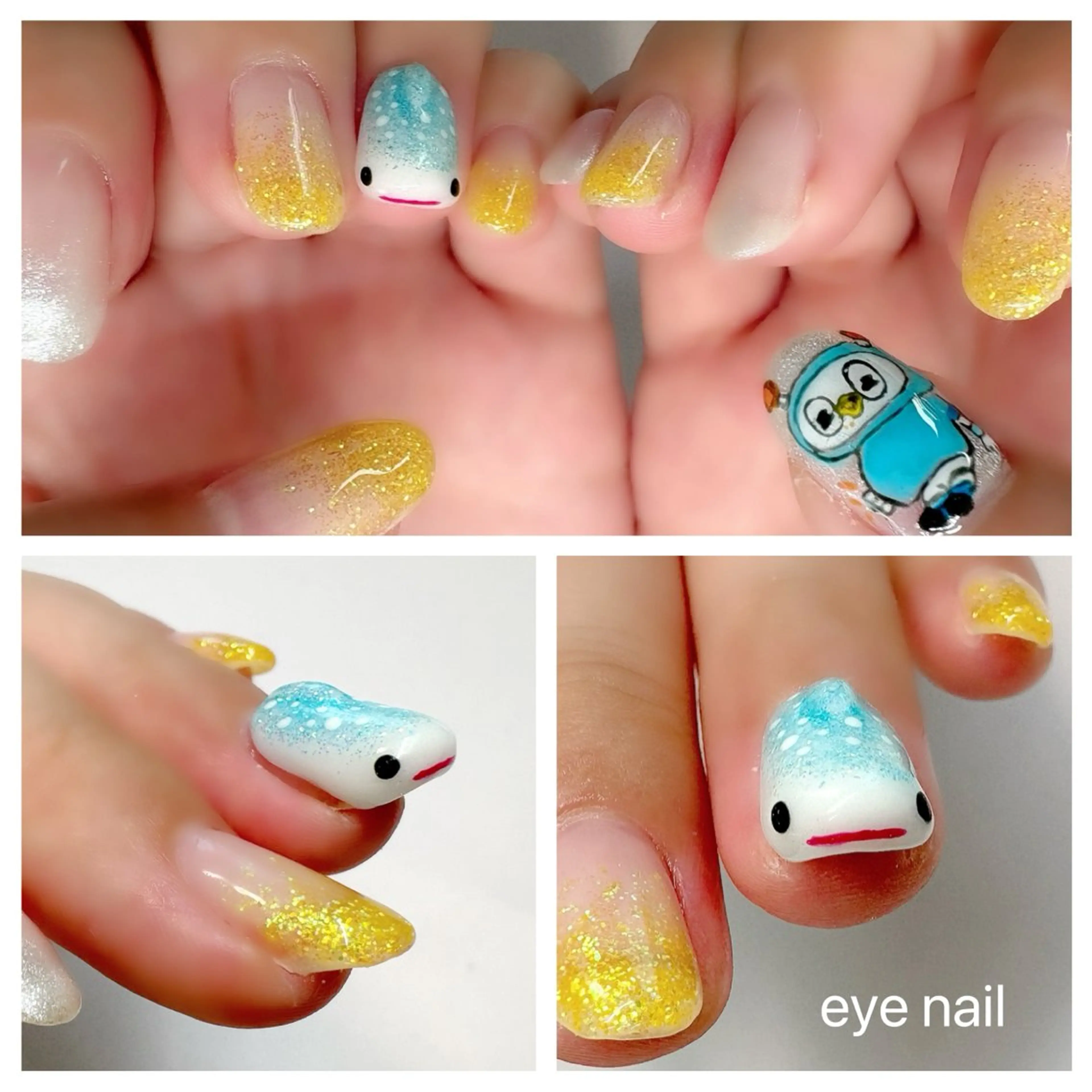 ネイル ラメ(グリッター) ラメグラデーション ハンドネイル Eye nailのネイルデザイン