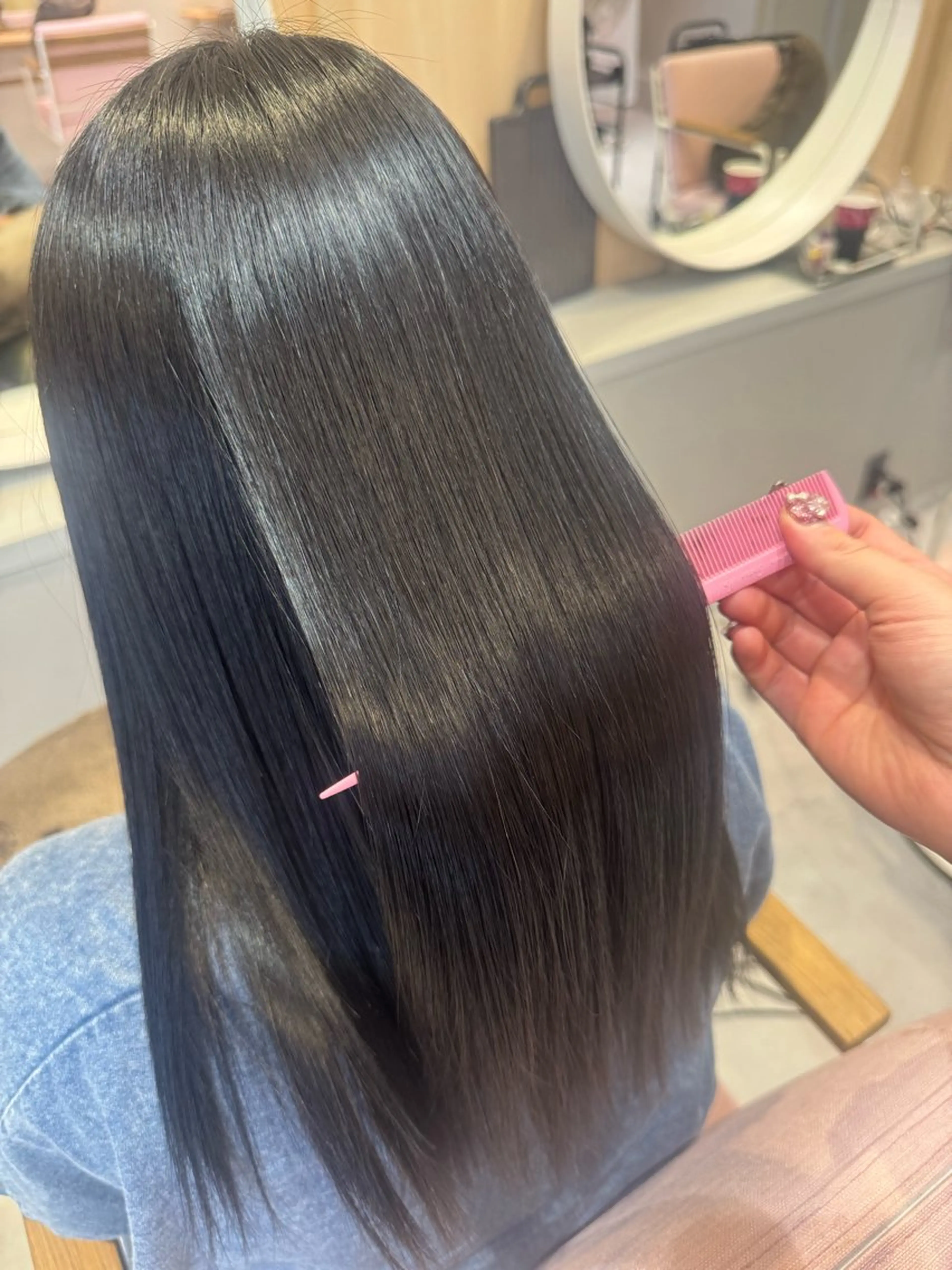 ロング 縮毛矯正 カット 縮毛矯正 BELLE by revo所属・𝘀𝗮𝗲 ⑅*/ 艶髪/ショートボブのヘアスタイル