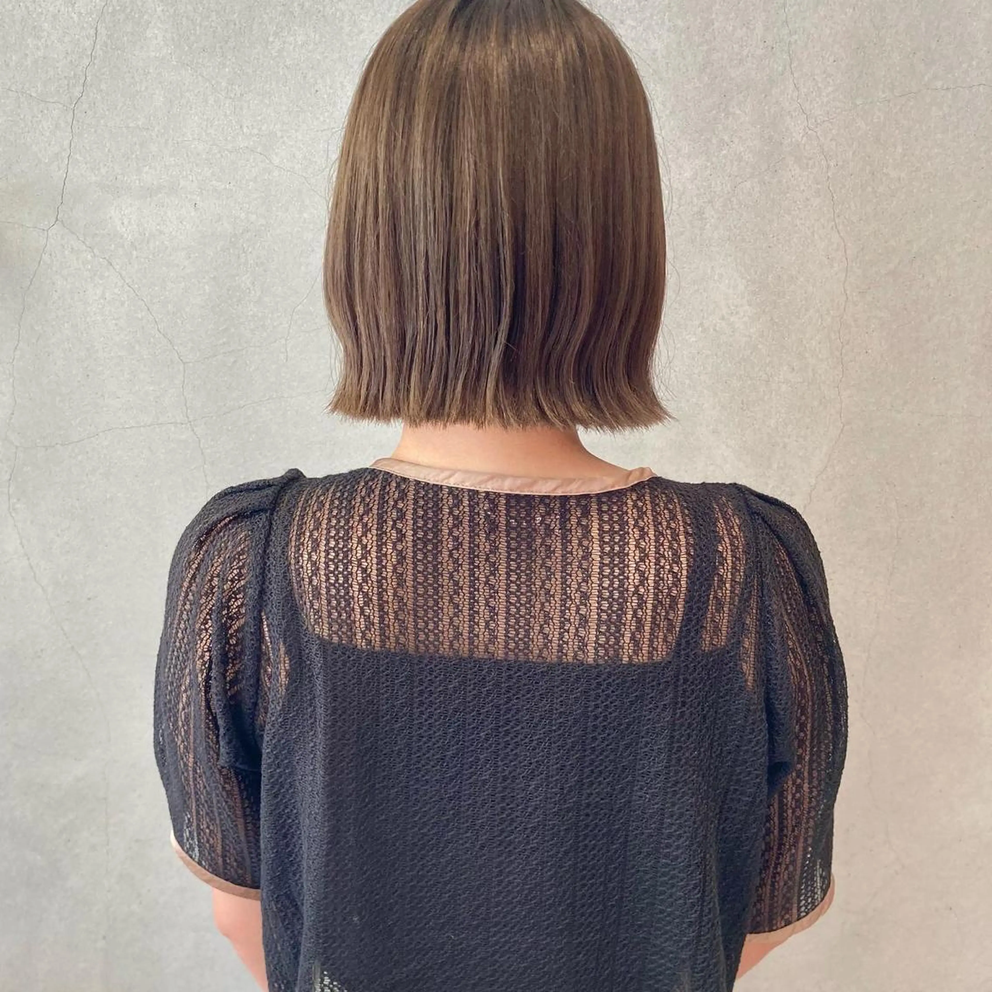 ショート 切りっぱなしボブ ボブ カット ヘアカラー トリートメント ボブ/透明感カラー /坂口恵梨子のヘアスタイル