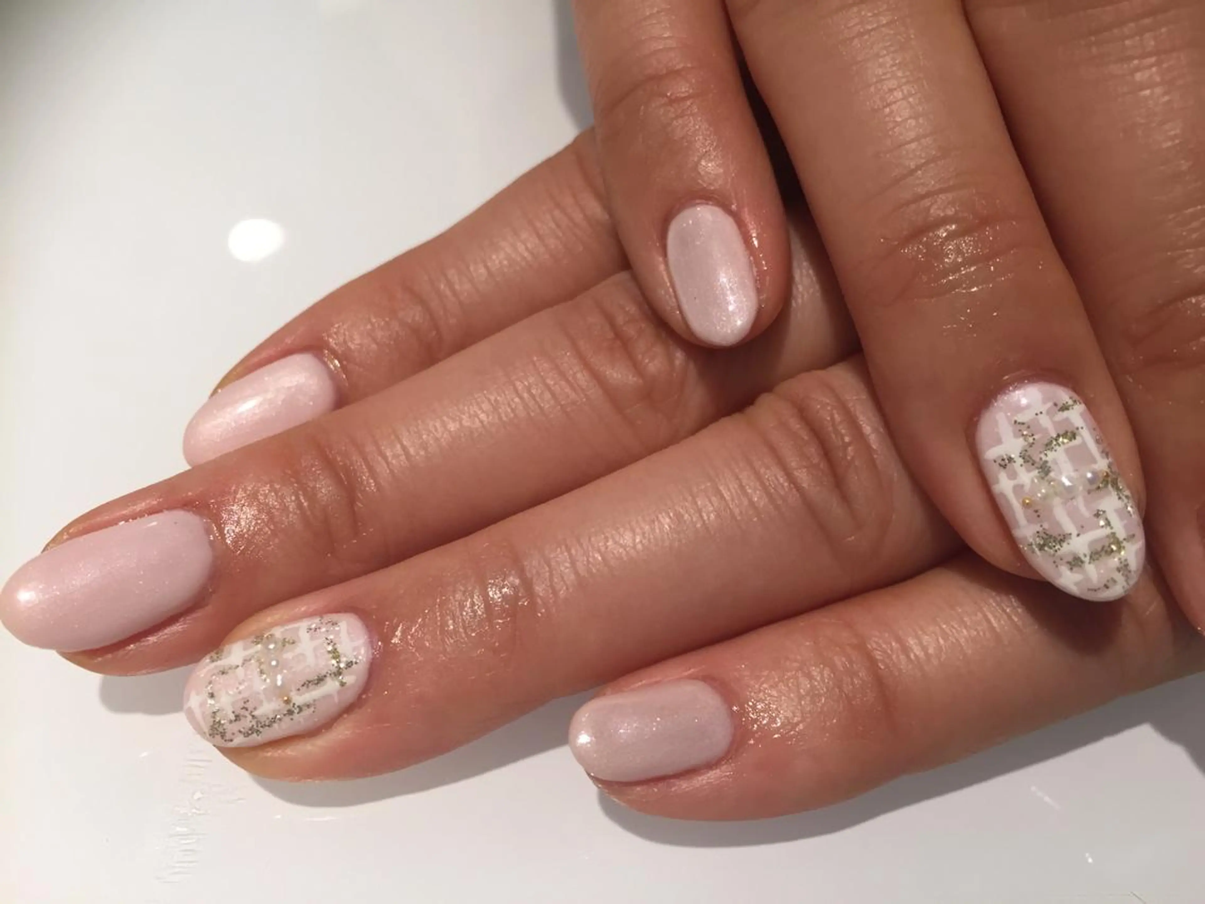 ネイル シンプルネイル ツイードネイル Lily closetのネイルデザイン