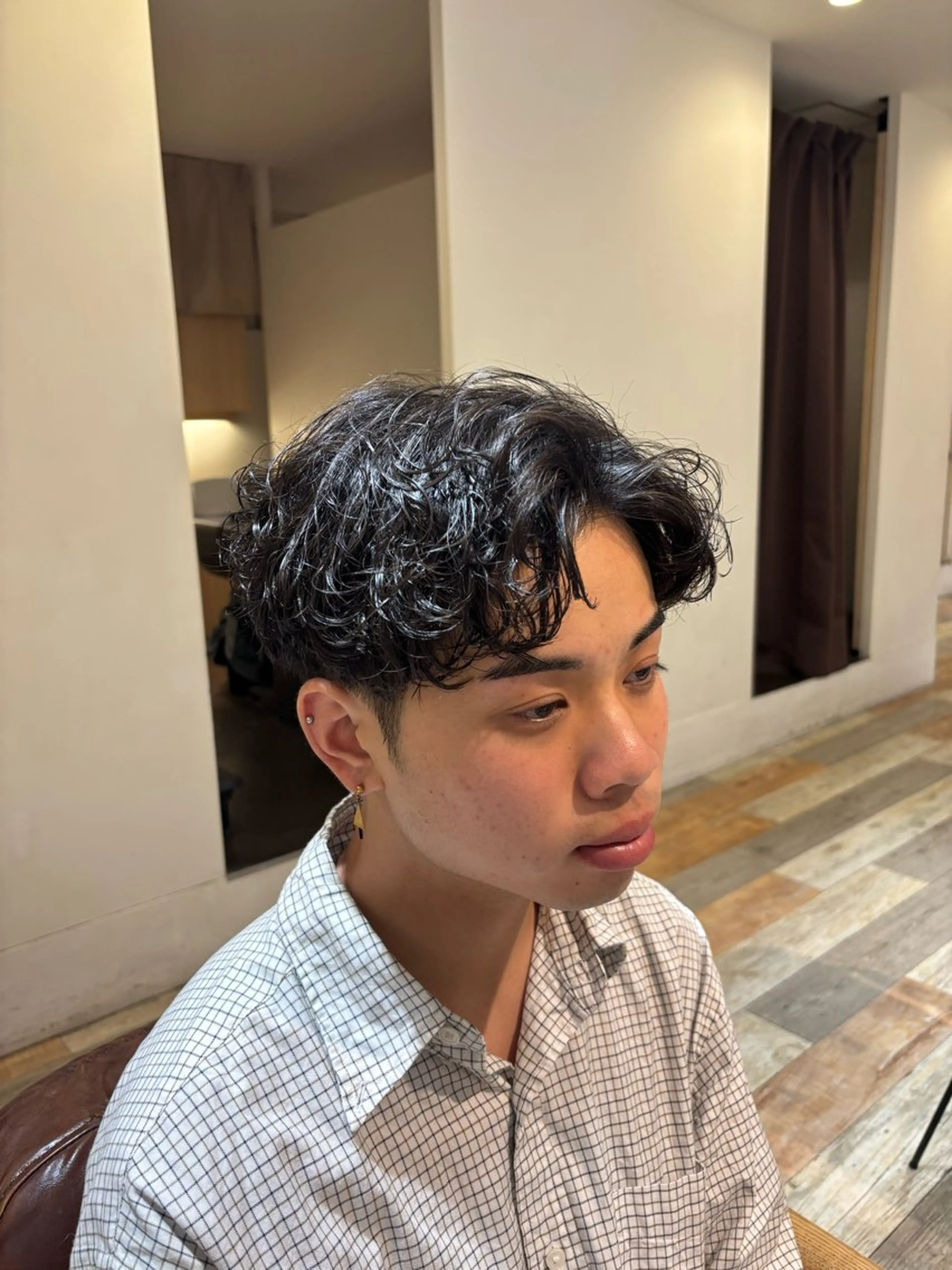 パーマ メンズ メンズパーマ スパイラルパーマ 漢眉毛/メンズパーマ /メッシュ/ヒロヤのヘアスタイル