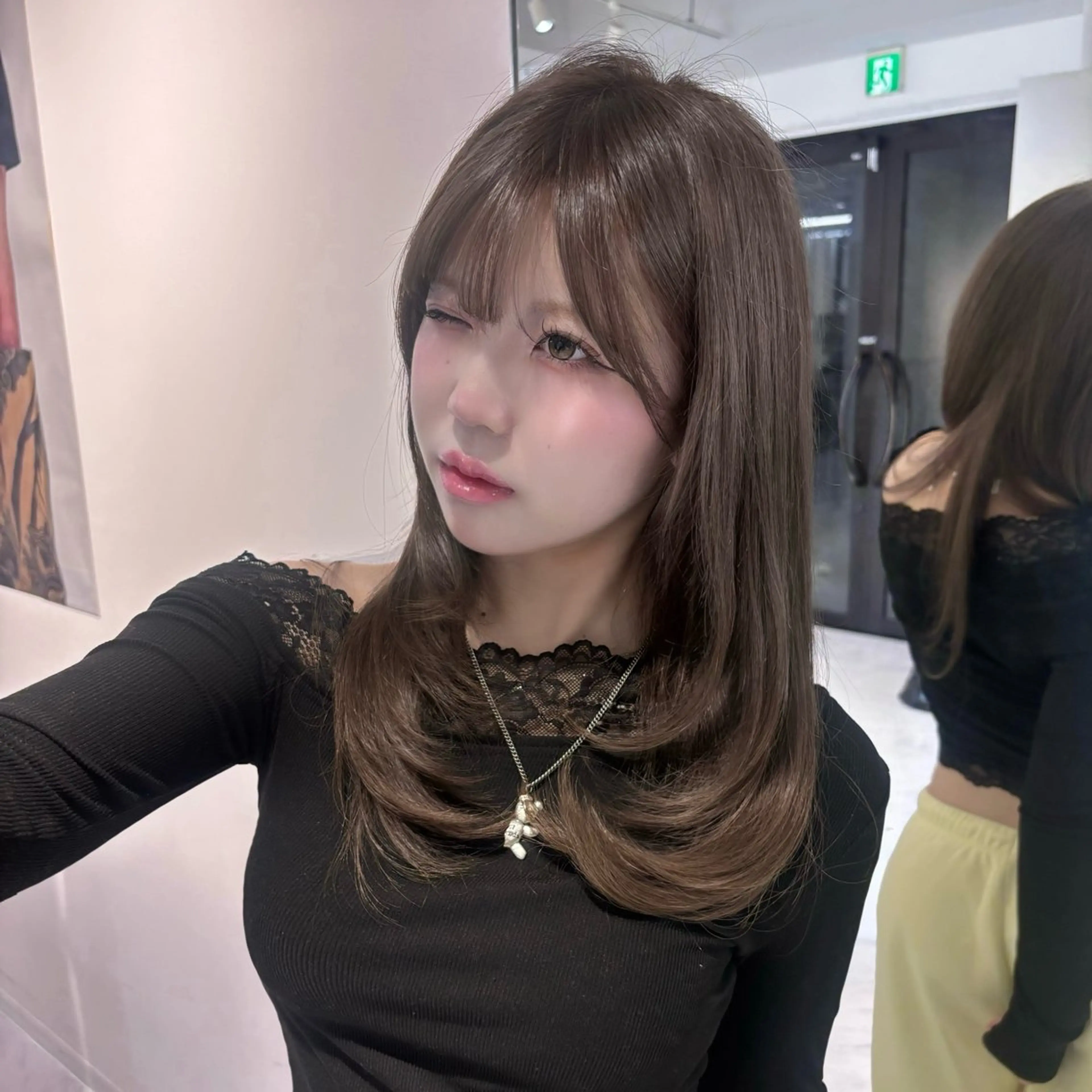 ロング カラー ヘアカラー 韓国ヘア💖Wカラー 💖透明感カラー💖のヘアスタイル