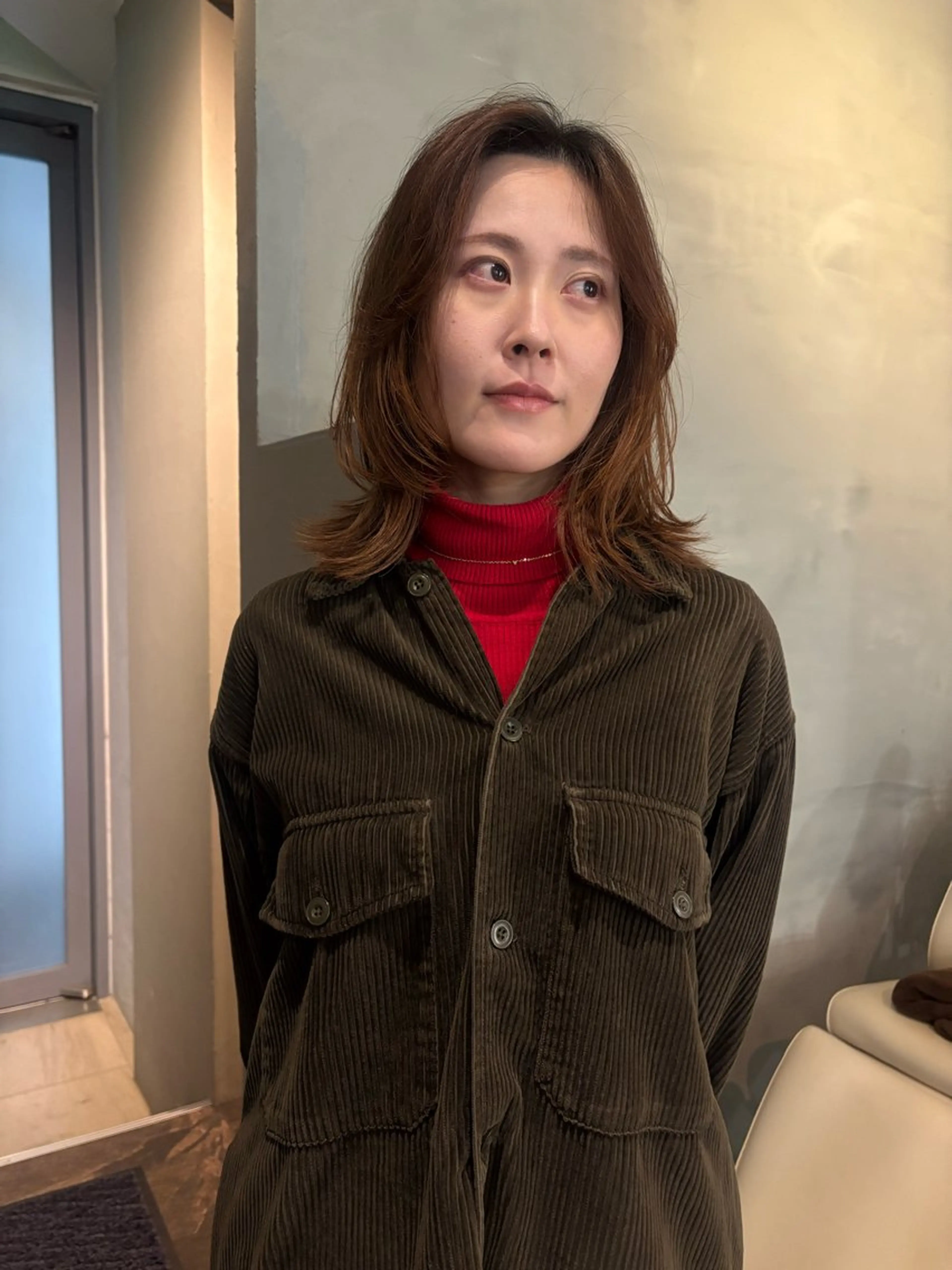 セミロング セミロングパーマ レイヤーカット hanaka カット モデル募集中のヘアスタイル