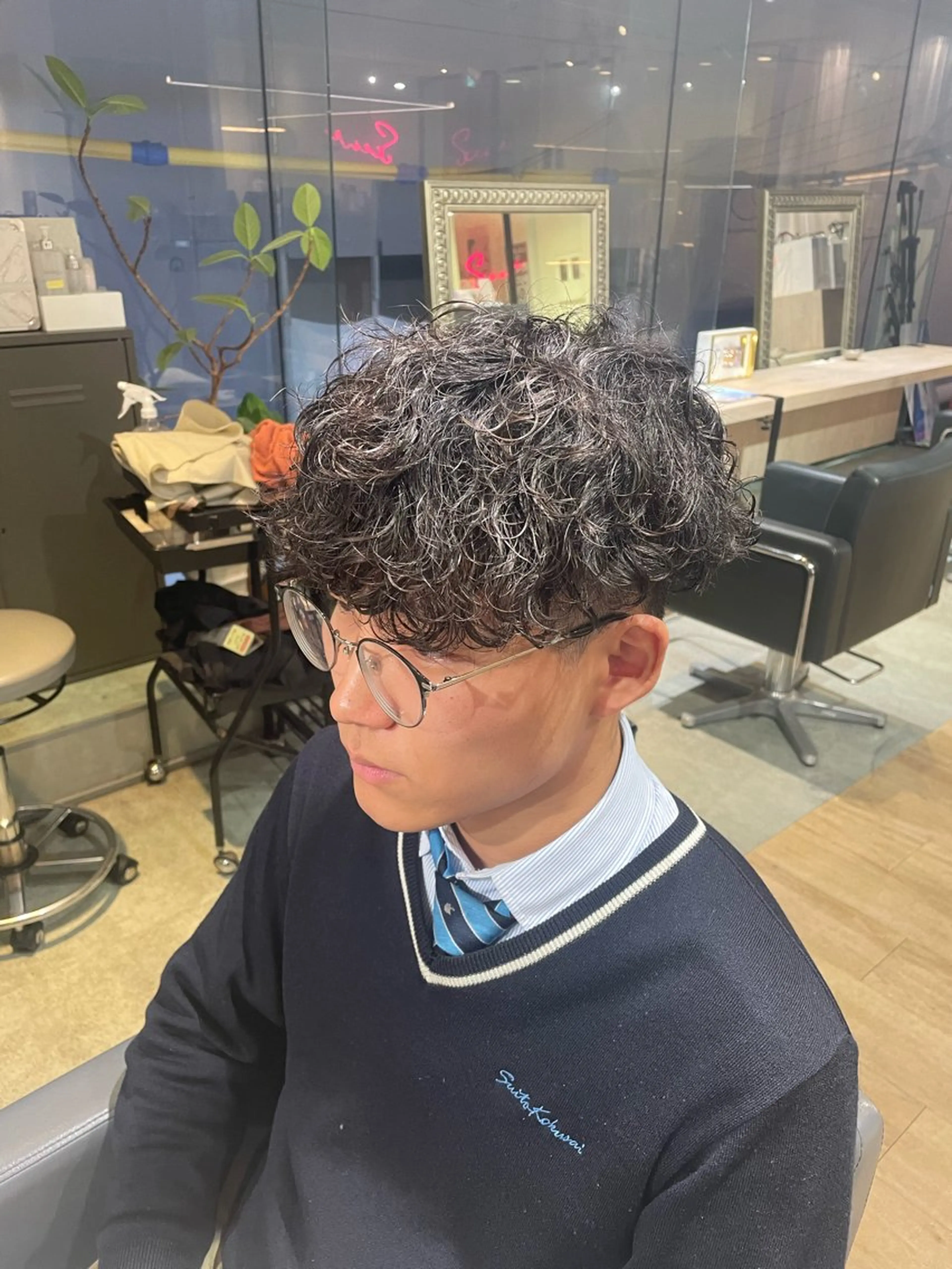 パーマ プードルパーマ カット パーマ メンズパーマ梅田 ・川副史晶のヘアスタイル