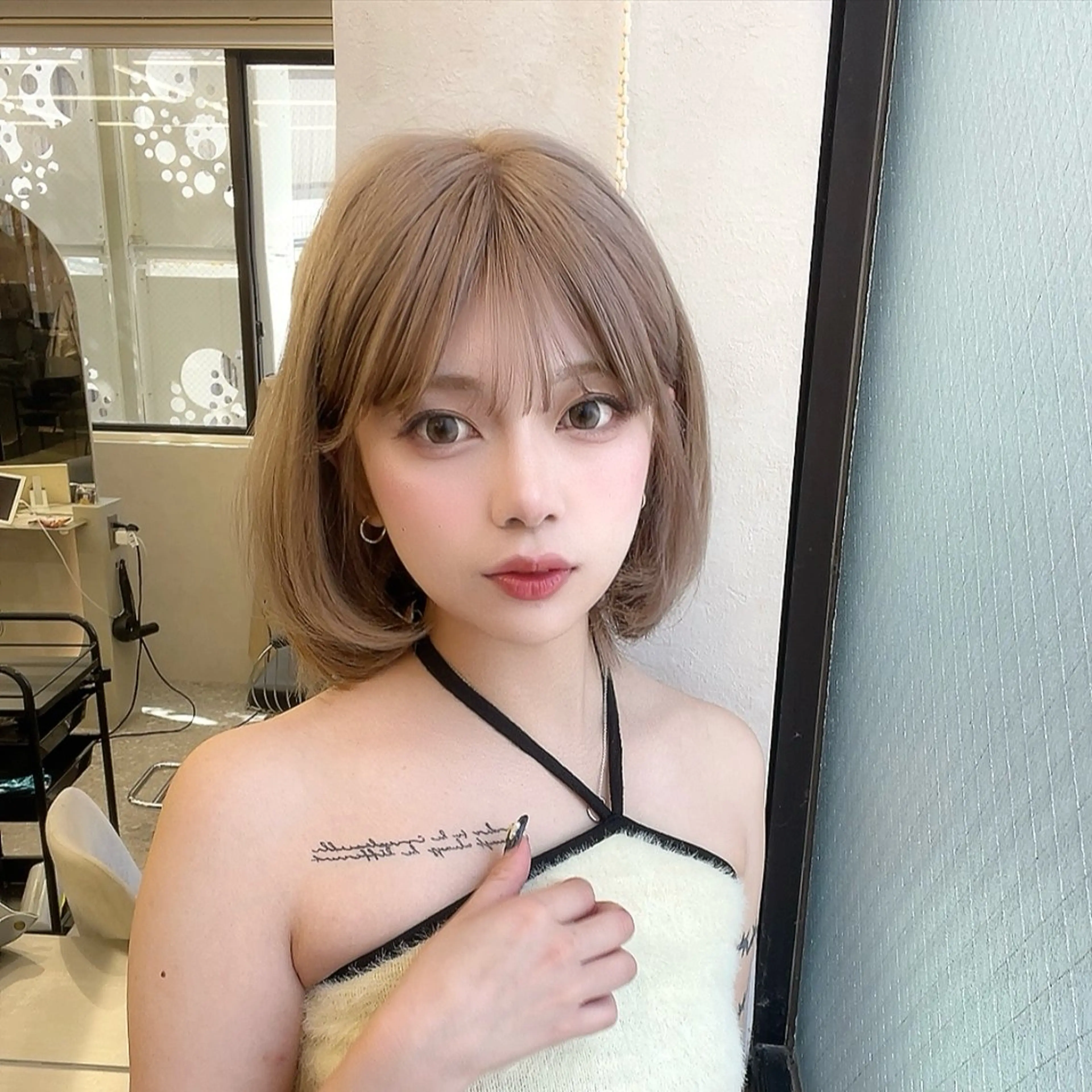 ミディアム カラー 切りっぱなしボブ ボブレイヤー アッシュ アッシュブラウン ベージュカラー ボブ/髪質改善 jionのヘアスタイル