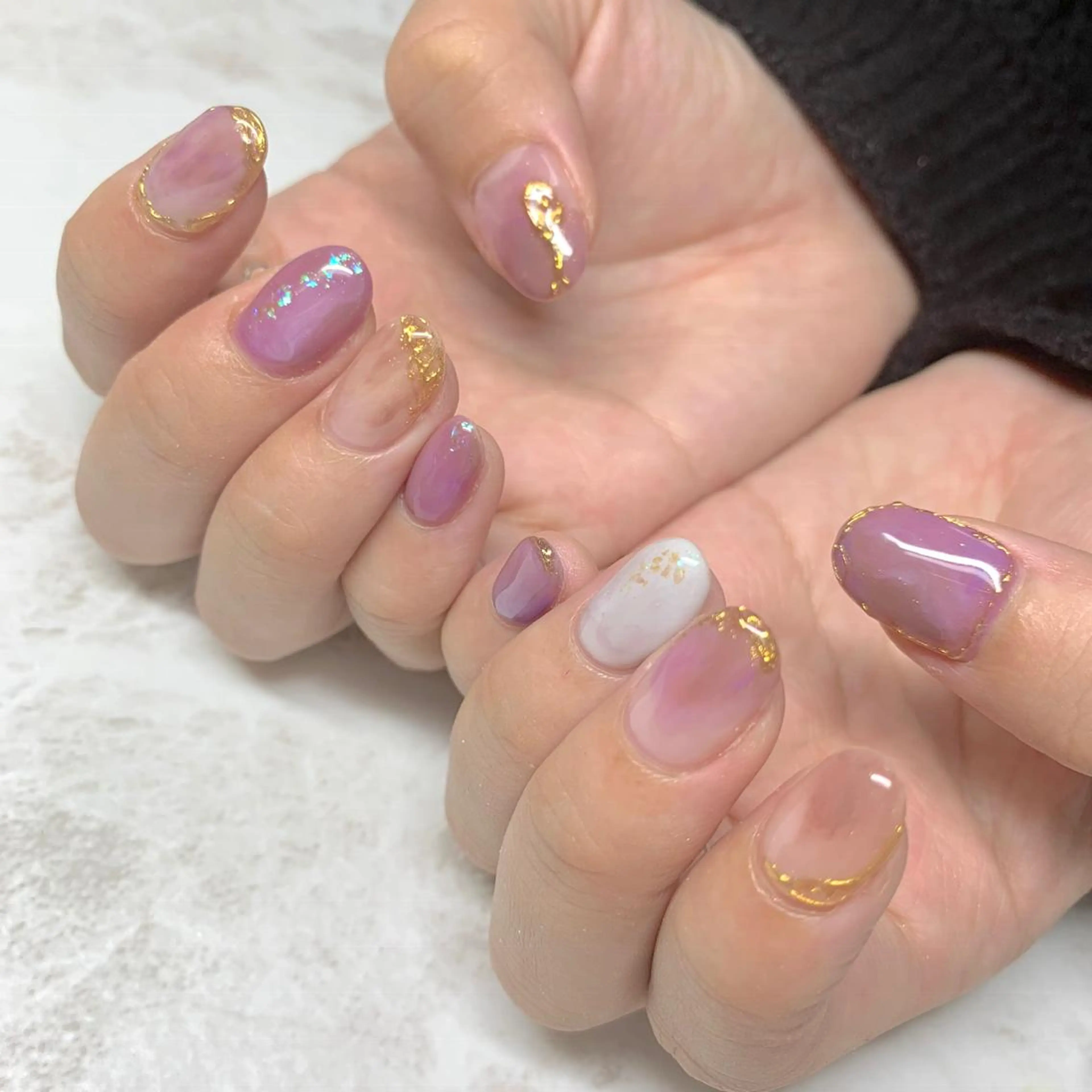 ネイル アートネイル ミラーネイル ニュアンスネイル ハンドネイル ハンドケア LULU LIMAのネイルデザイン