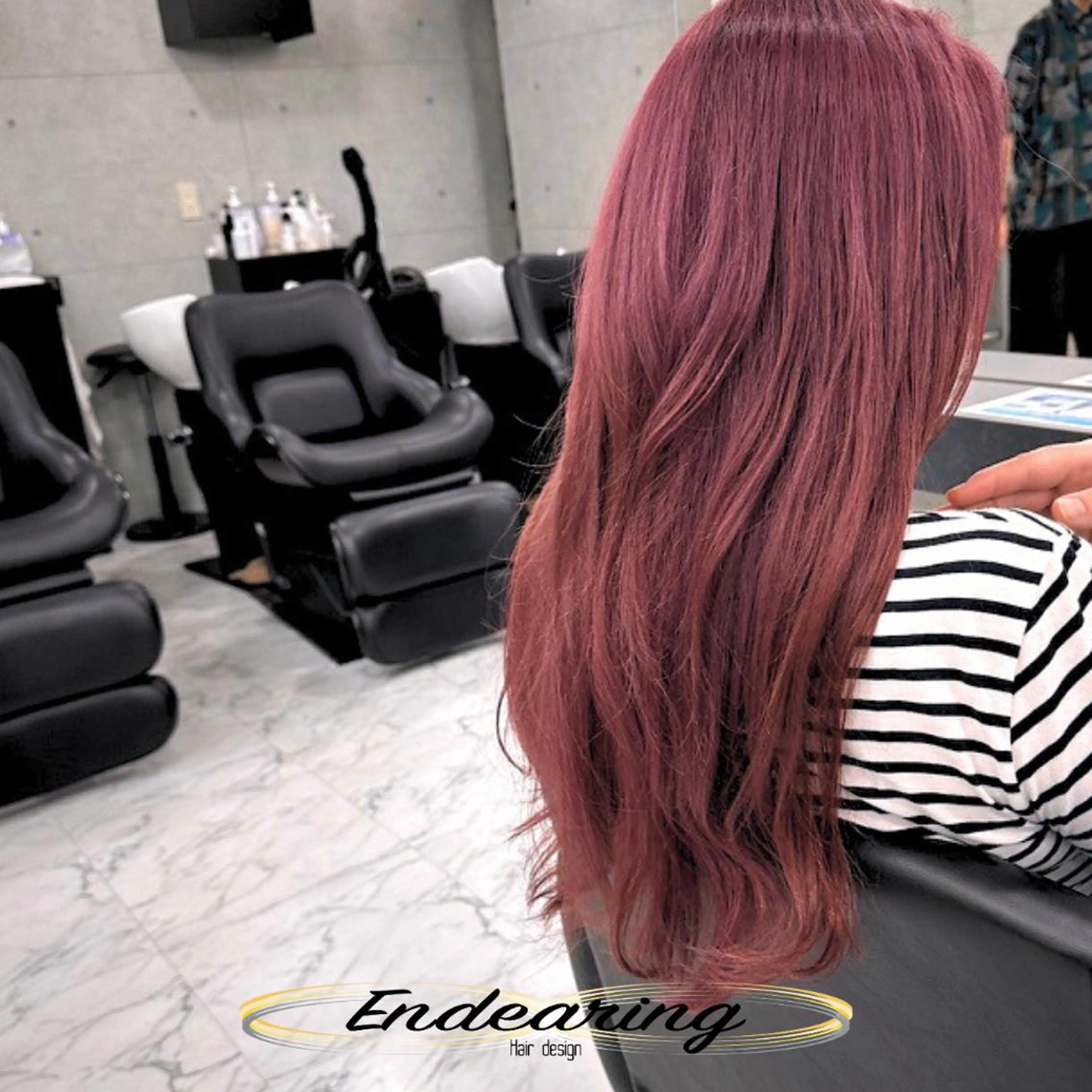 カラー 透明感カラー ピンクカラー カット ヘアカラー Endearing 銀座/レイヤーカットのヘアスタイル