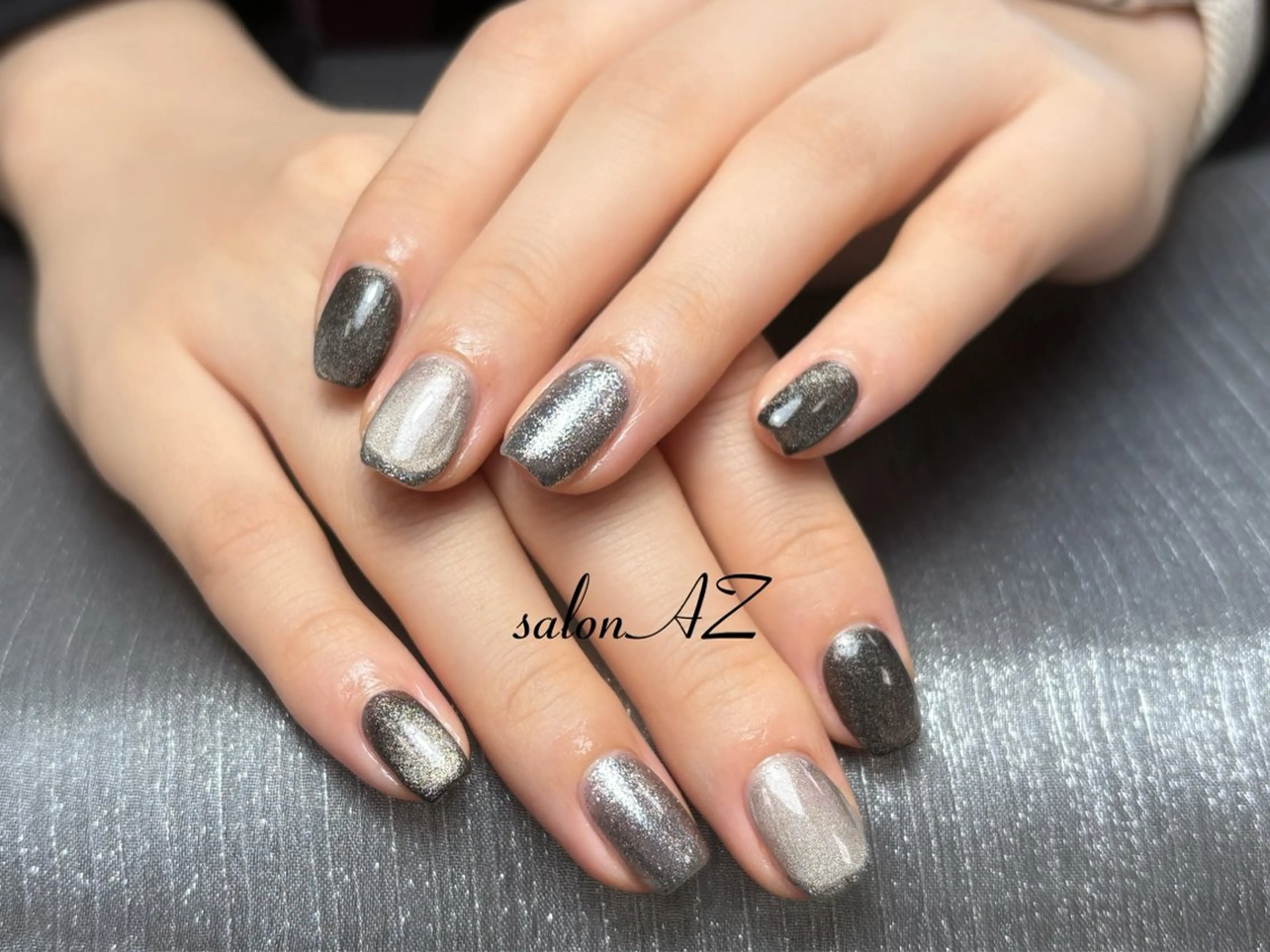 ネイル 長さ出し フットネイル フレンチネイル マグネットネイル ニュアンスネイル salon AZのネイルデザイン